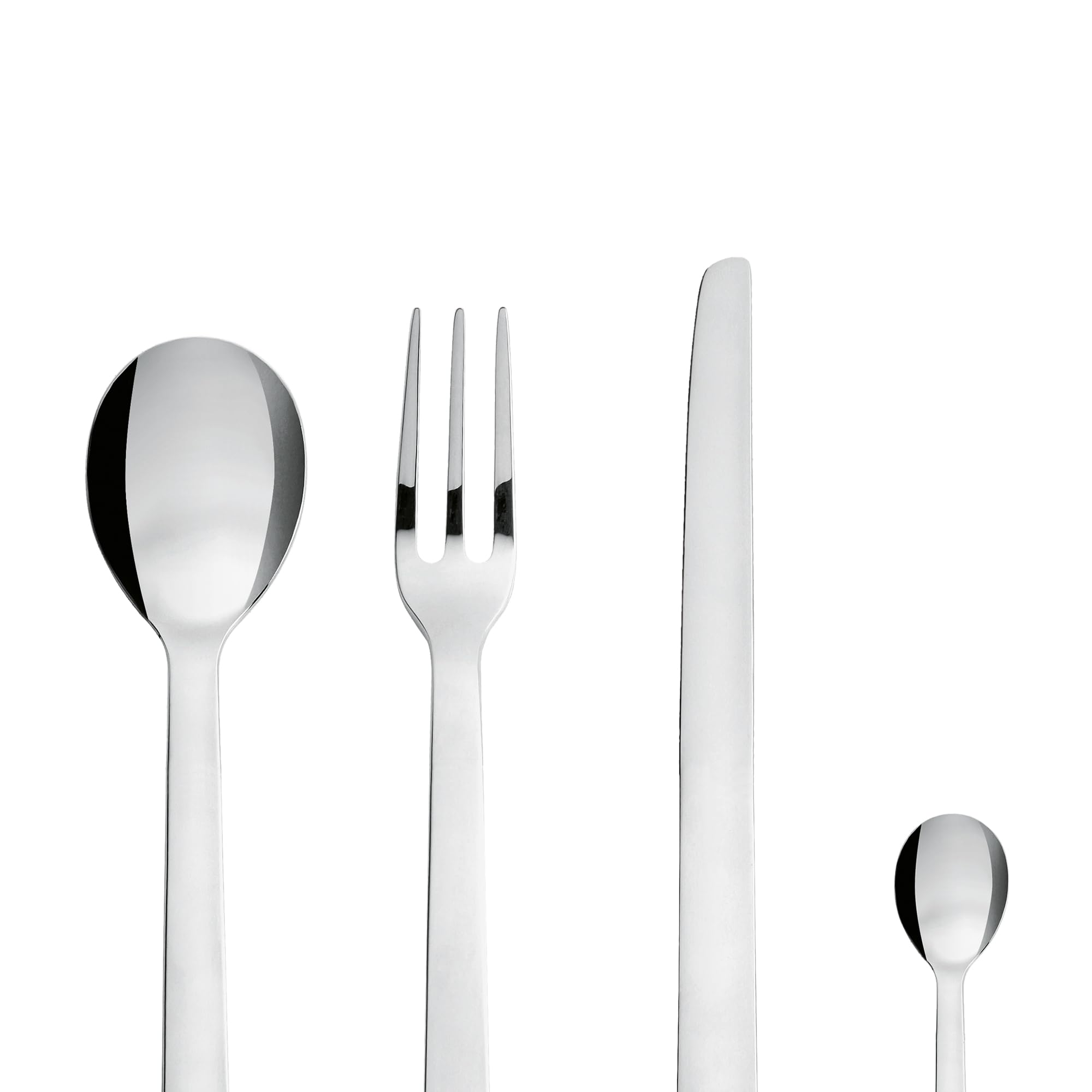 Alessi Santiago 24-Piece Silver Flatware Set - Premium Stainless Steel Cutlery for Fine Dining & Elegant Table Settings