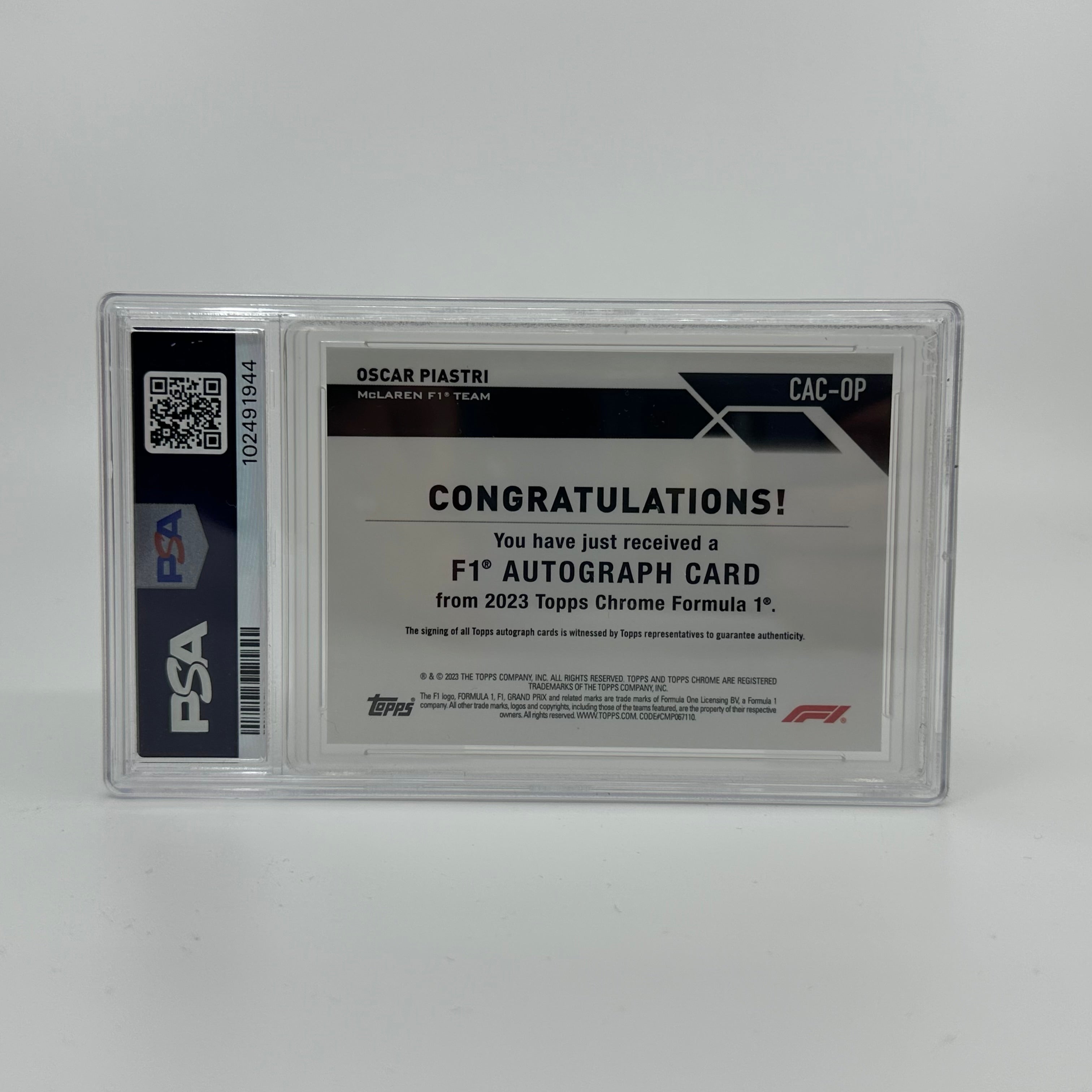 PSA 9&10 Oscar Piastri #CACOP Gold Autograph Rookie Card 10/50 - Perfect for Collectors, Sports Memorabilia & Investment