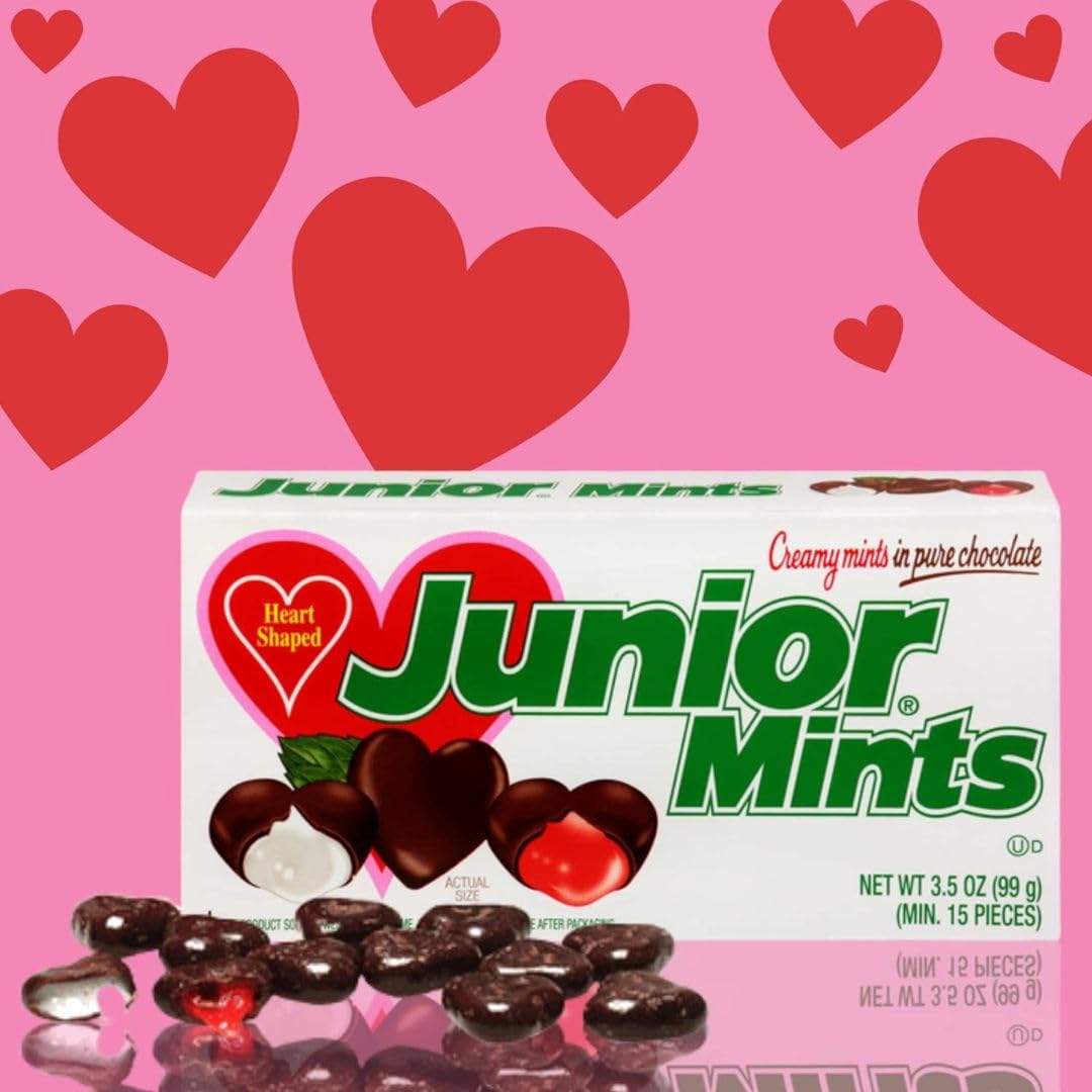 Valentine's Day Heart Shaped Chocolate Junior Mints Candy - 3.5oz Gift Box (3 Pack) | Romantic Gifts for Her/Him, Anniversary Treats, Sweet Valentine's Day Presents