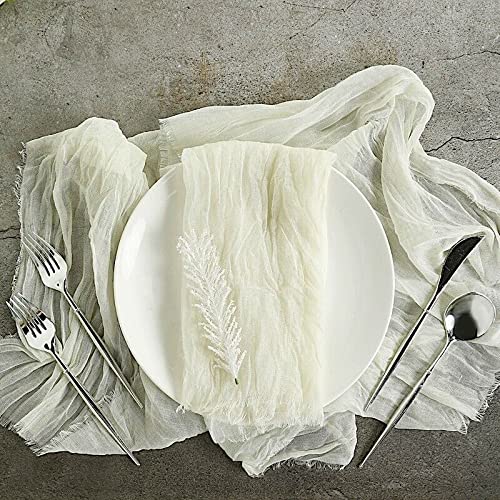5 Pack Ivory Gauze Cheesecloth Cotton Dinner Napkins - Soft & Absorbent for Parties, Weddings, Picnics & Everyday Use - Elegant Table Decor for All Occasions (DFAO-1-Z2355)
