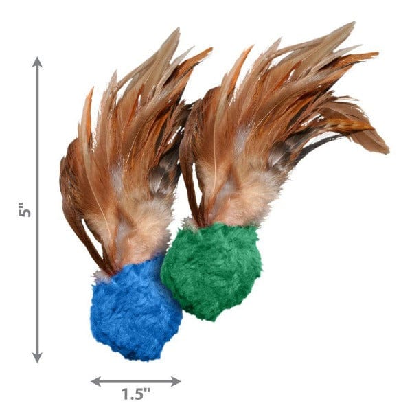 KONG Naturals Crinkle Ball with Feathers - Interactive Cat Toy for Indoor Play & Exercise | Stimulating Sensory Play for Kittens & Adult Cats