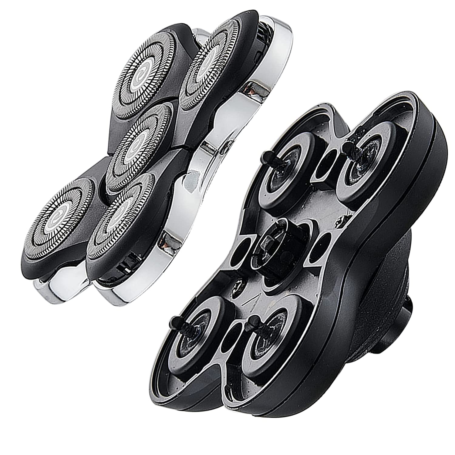 5-Blade Replacement Shaver Heads for Skull Pitbull, Butterfly Kiss & Palm Electric Razors - Compatible with Norelco Series 5000 & 9000 (2 Pack) - Perfect for Men's Facial & Body Grooming at Home or Travel