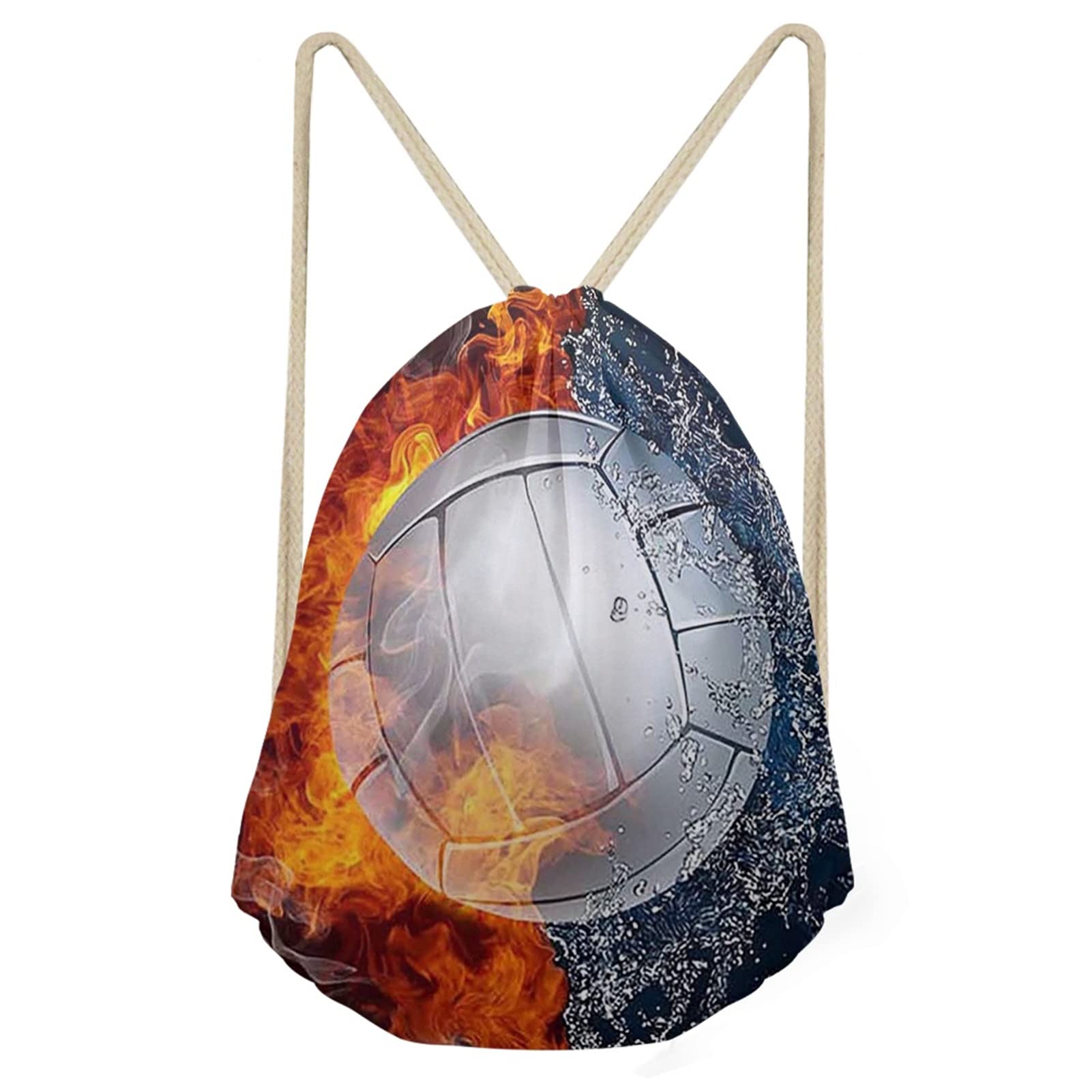 AFPANQZ Unisex Gym Sack Backpack - Volleyball Print Drawstring Bag for Men & Women | Perfect for Gym, Beach, Travel, Sports & School | Lightweight & Durable for Outdoor Activities