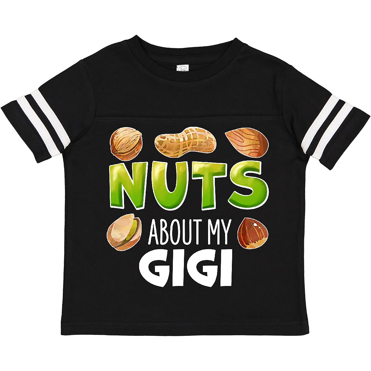 Inktastic 'Nuts About My Gigi' Peanut Almond Pistachio Graphic Toddler T-Shirt - Cute Casual Outfit for Grandparents Day, Family Reunions & Toddler Photoshoots