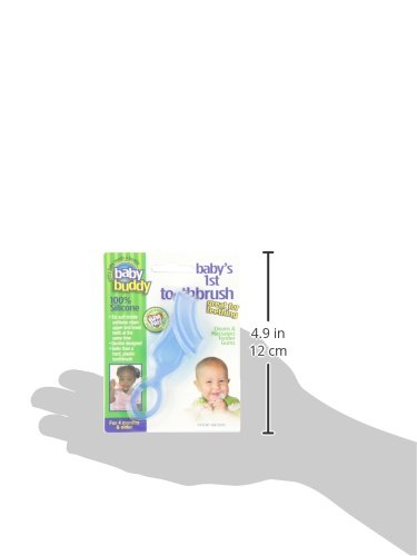 **Baby's First Toothbrush - Soft Silicone Bristles for Gentle Teeth & Gum Cleaning | Safe for Infants 4+ Months | Blue (1 Pack) | Perfect for Early Oral Care & Teething Relief**