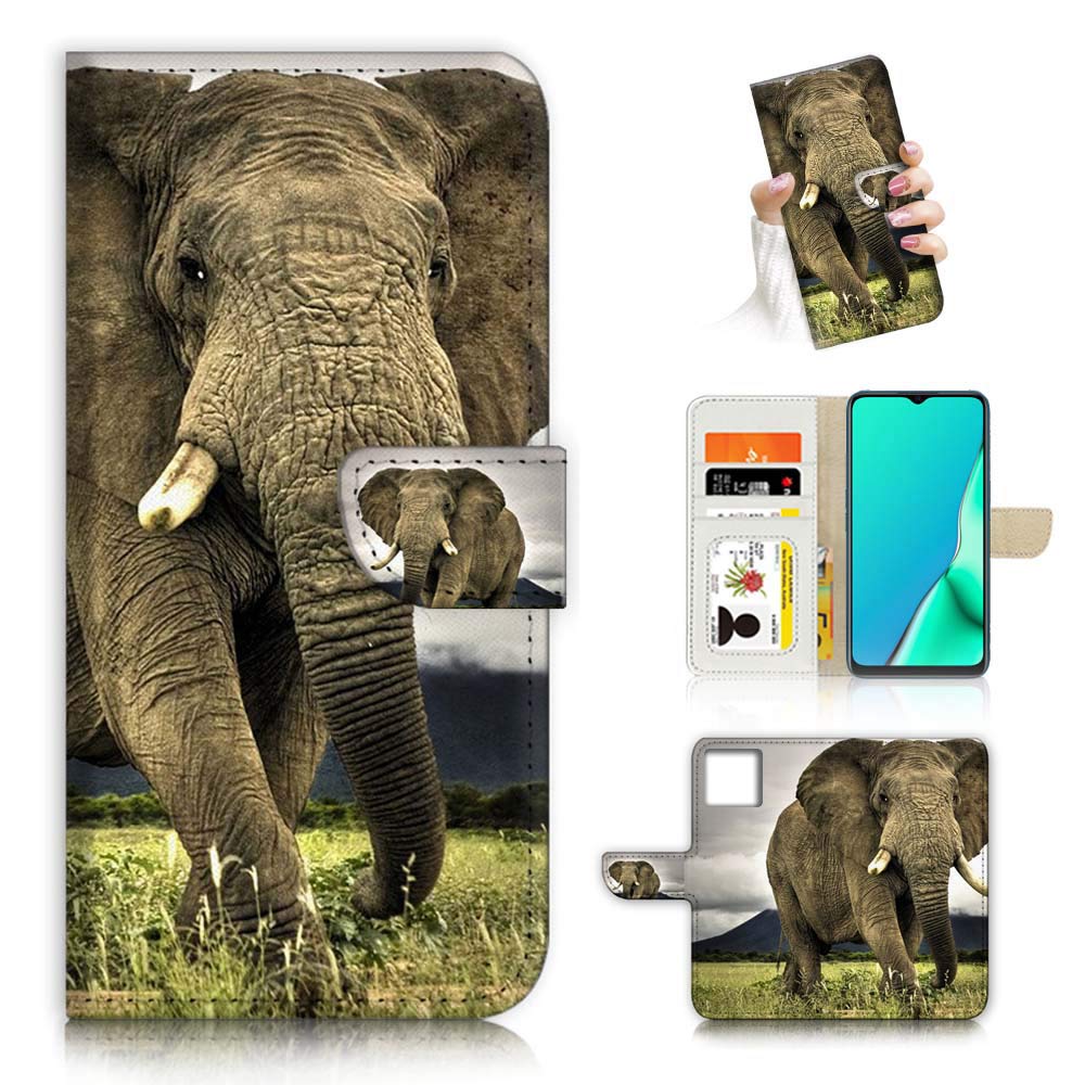 Premium Flip Wallet Phone Case for iPhone 13 Pro Max - A21107 Elephant Design with Card Slots & Magnetic Closure | Perfect for Business Professionals & Everyday Use