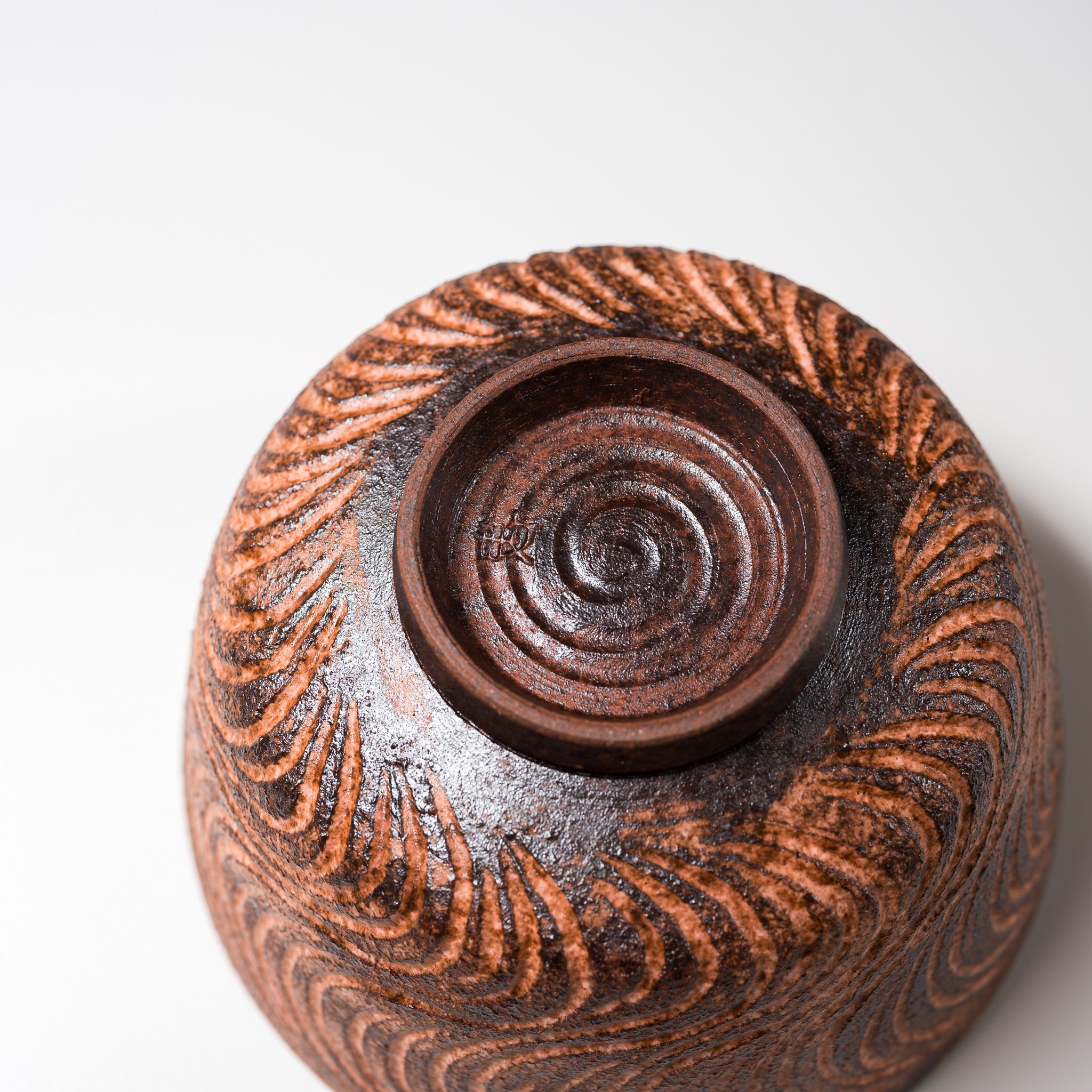 Handmade Kyo Kiyomizu Ware Matcha Bowl - Nejiri Sogimon Reddish Brown Ceramic Tea Cup | Authentic Japanese Tea Ceremony Accessory for Matcha, Green Tea & Zen Meditation