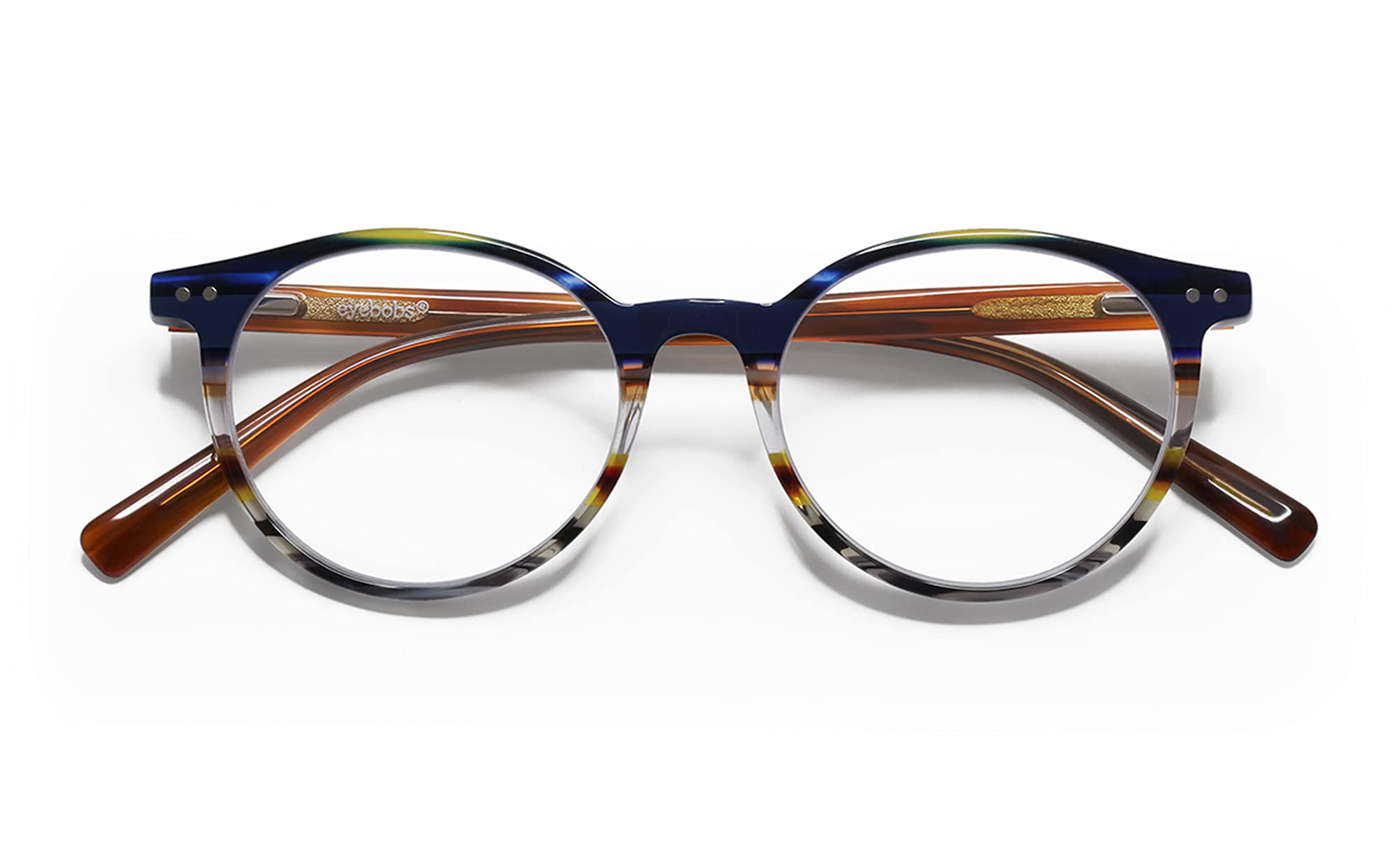 eyebobs Case Closed - Premium Reading Glasses for Men & Women | Round Frame Glasses for Average Faces | 0.0x to 4.0x Magnification | Perfect for Office, Reading & Computer Use