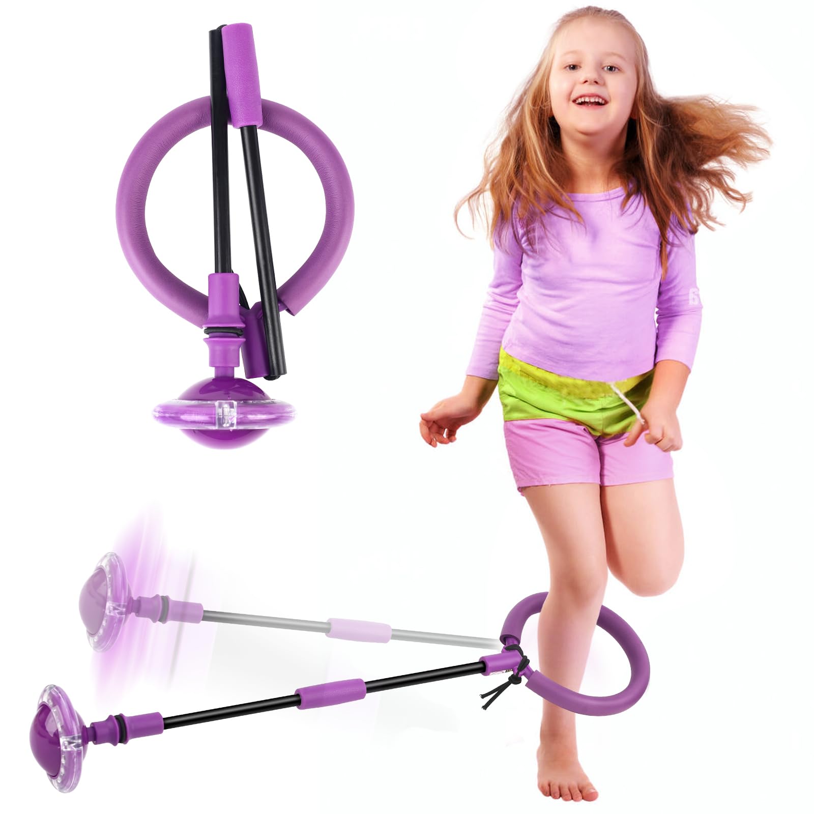 **Foldable Skip Ball with Colorful Flash Wheel - Fun Outdoor Sports Toy for Kids & Adults - Perfect for Fitness, Playtime & Gifts (Ages 5-10, Boys & Girls)**    *(Use Scenes: Backyard games, birthday gifts, school PE activities, family outdoor fun, exercise & coordination training)*