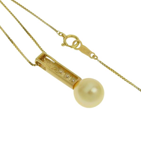 18K Gold Diamond Pearl Pendant Necklace - Luxury Vintage Jewelry for Women - Perfect for Weddings, Anniversaries & Special Occasions