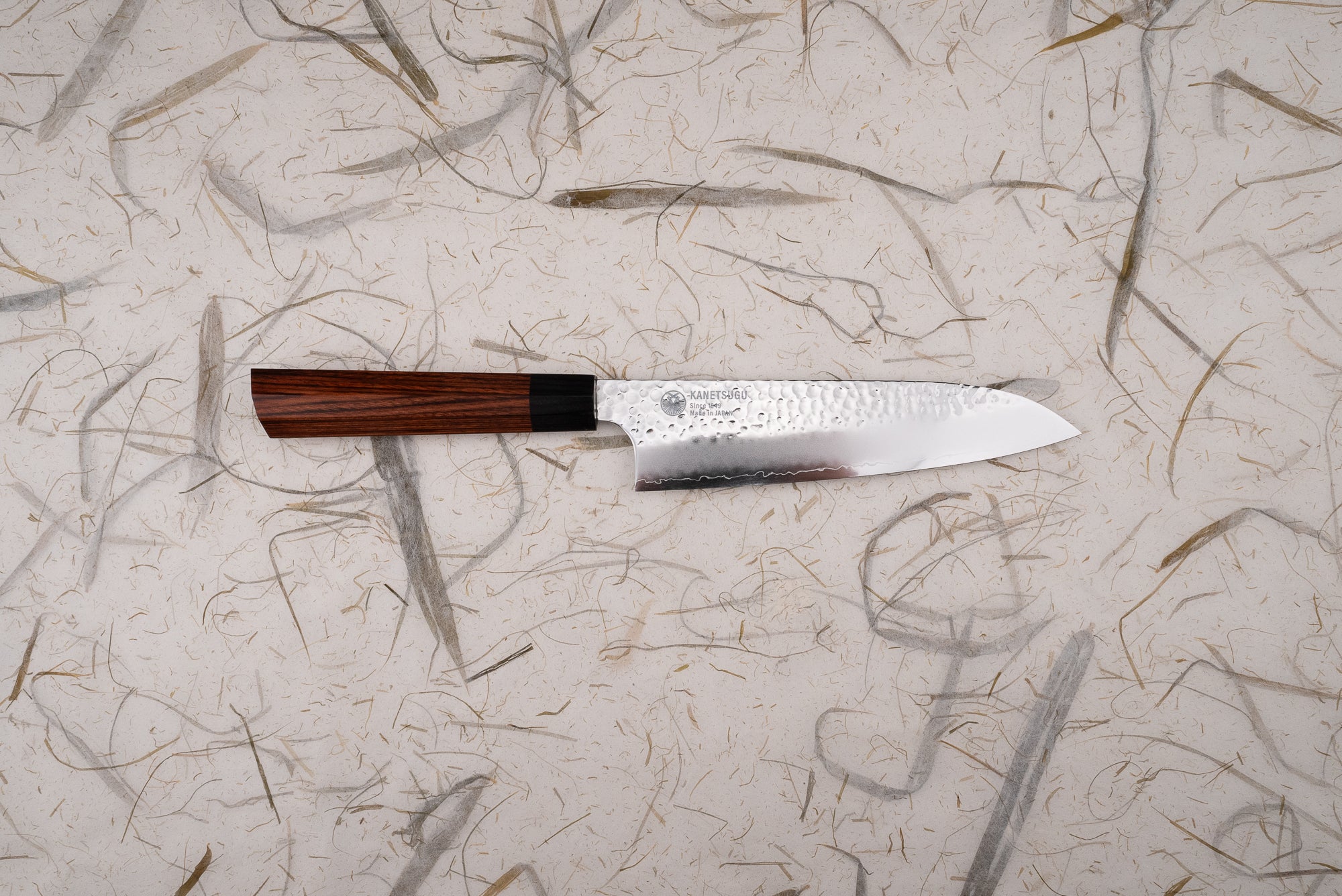 Premium Seki Kanetsugu Heptagon Wood® Santoku Knife 170mm - Japanese Damascus Steel Blade for Professional Chefs & Home Cooking - Perfect for Slicing, Dicing & Chopping Vegetables, Meat & Fish