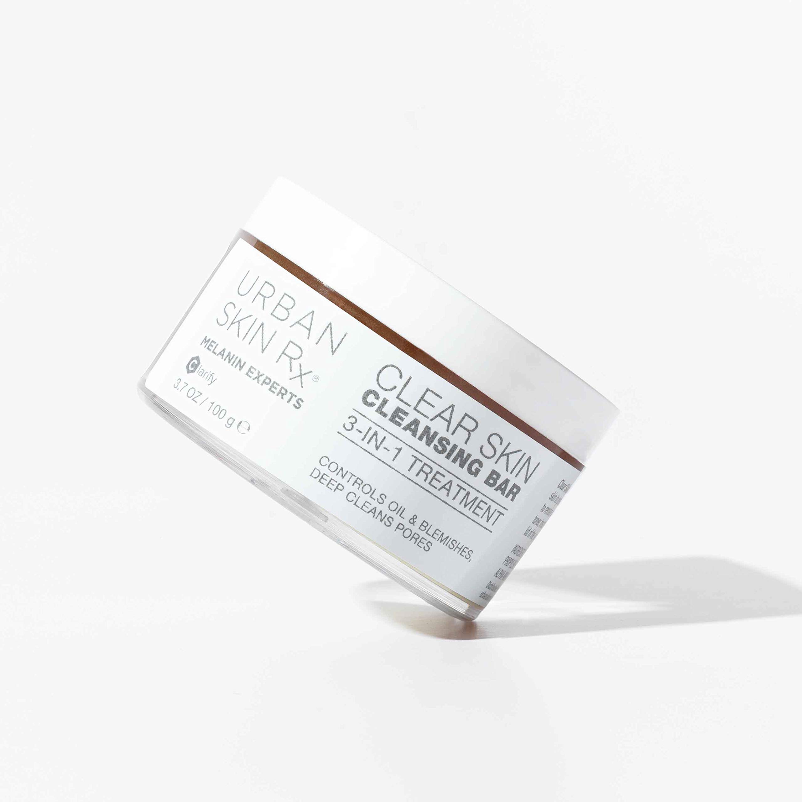 Urban Skin Rx Clear Skin Cleansing Bar - 3-in-1 Daily Face Wash with Salicylic Acid, Eucalyptus & Sulfur | Exfoliating Cleanser & Mask for Oily, Acne-Prone Skin | Removes Excess Oil & Improves Blemishes | 3.7 Oz | Perfect for Morning & Night Skincare Routine