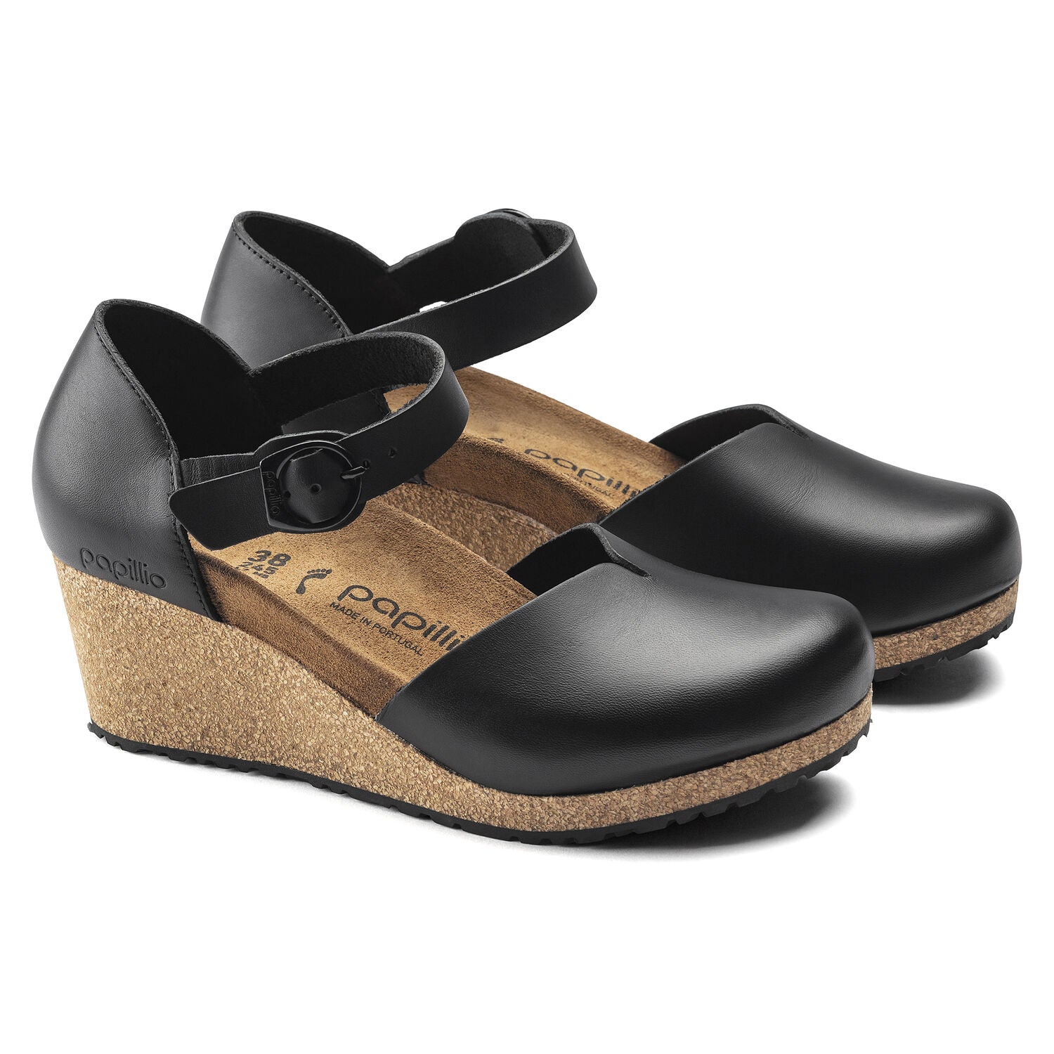 Birkenstock Mary Ring Buckle Leather Sandals for Women - Black Comfortable Adjustable Straps - Perfect for Summer, Beach, and Casual Outings