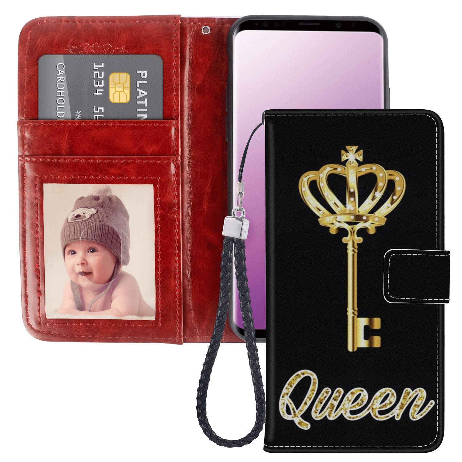 Premium Samsung Galaxy S9 Plus Wallet Case - PU Leather & TPU Protective Cover with Card Slots & Magnetic Closure | Slim Flip Folio Design for Daily Use, Travel & Business (Compatible with Galaxy S9+)