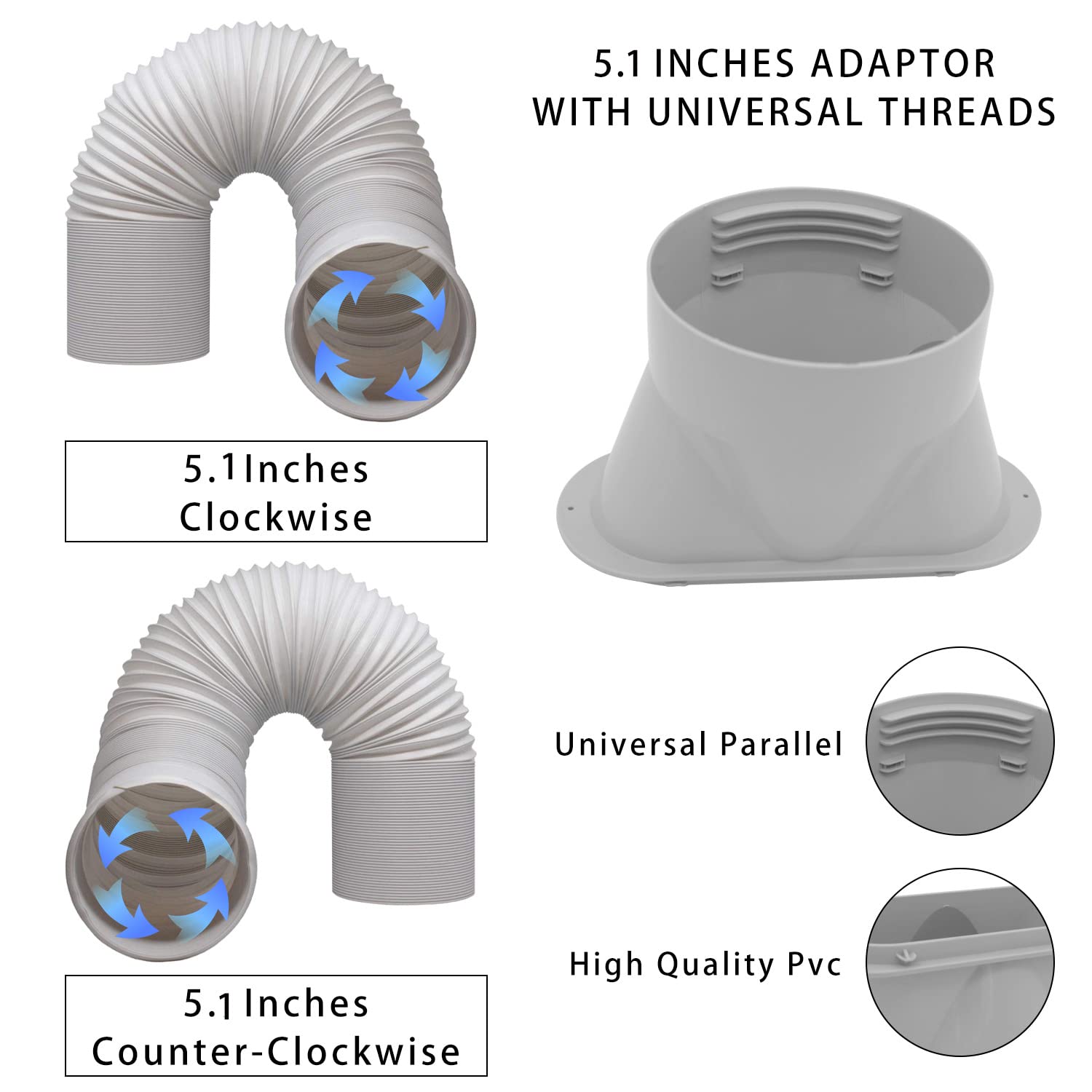 Portable Air Conditioner Vent Kit - Adjustable Window Seal Slide Kit for Sliding Window AC Unit, Fits 5.1