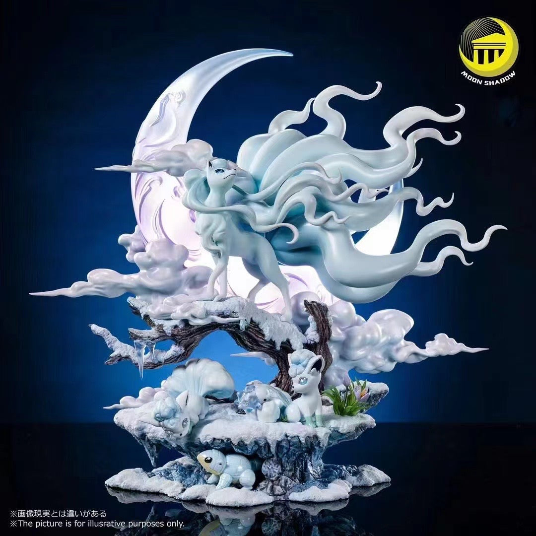 Moon Shadow Studio - Alolan Ninetales, Alolan Vulpix, Alolan Sandshrew & Snom Pokémon Figures - Perfect for Collectors, Gaming Battles & Anime Decor