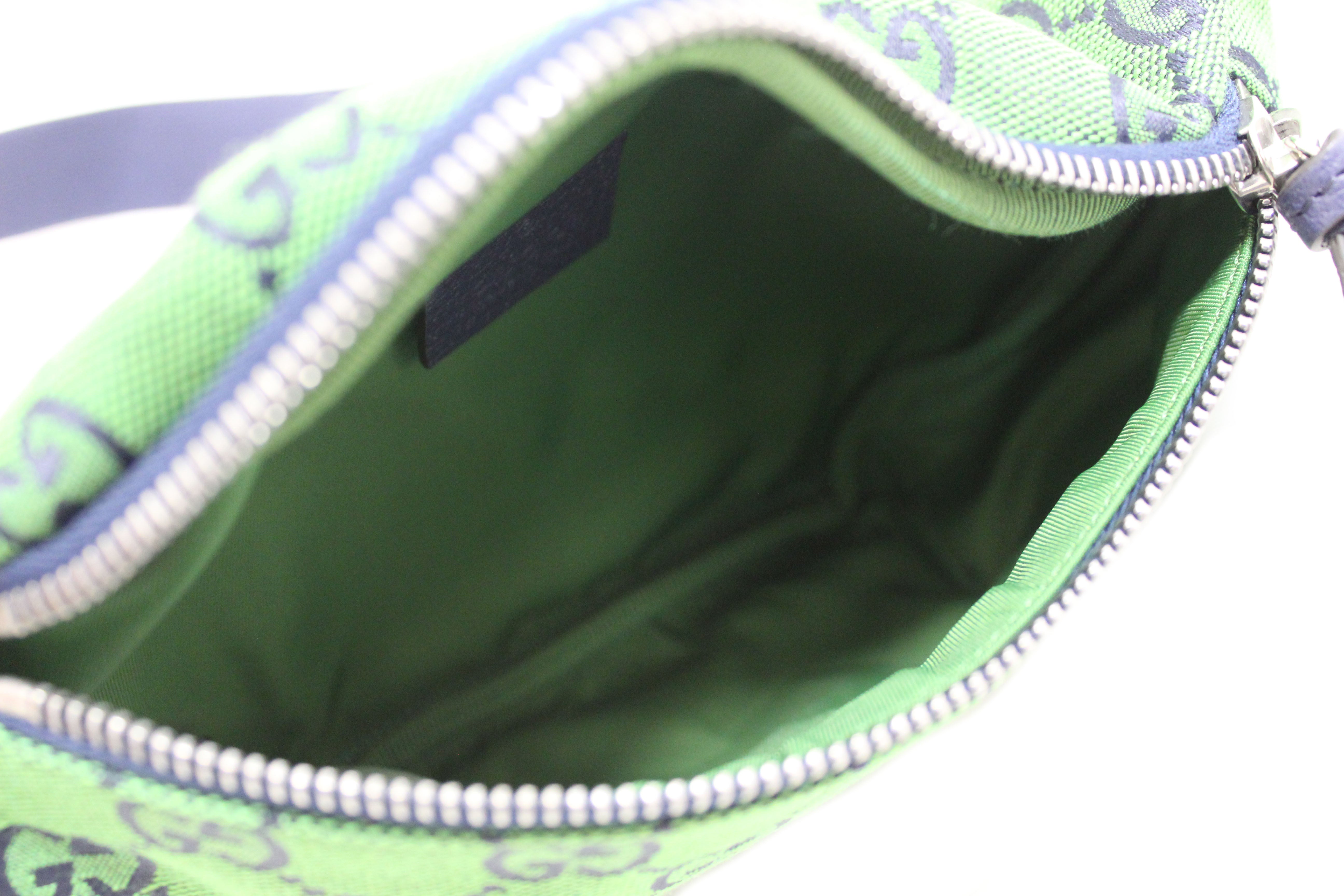 Authentic Gucci Green Denim GG Monogram Waist Bag - Crossbody Belt Bag & Fanny Pack for Women | Perfect for Travel, Concerts & Everyday Use (Style 502095)