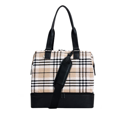Stylish Plaid Mini Weekender Bag - Perfect for Travel, Gym & Weekend Getaways | Durable & Lightweight Carry-On Tote