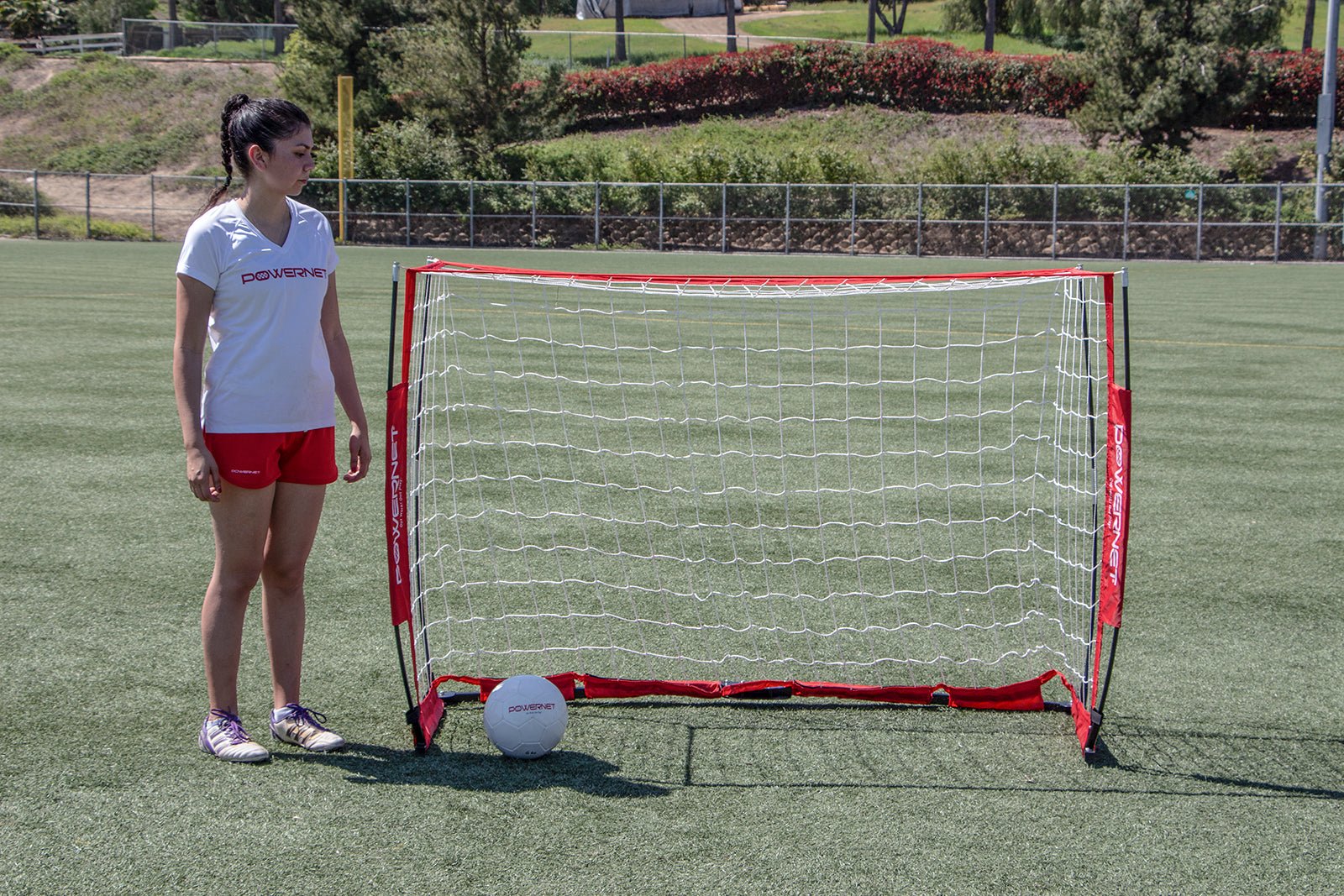 PowerNet Soccer Goal 6x4 Feet - Portable & Durable Soccer Net for Backyard, Training, and Games - Perfect for Kids and Adults Outdoor Sports