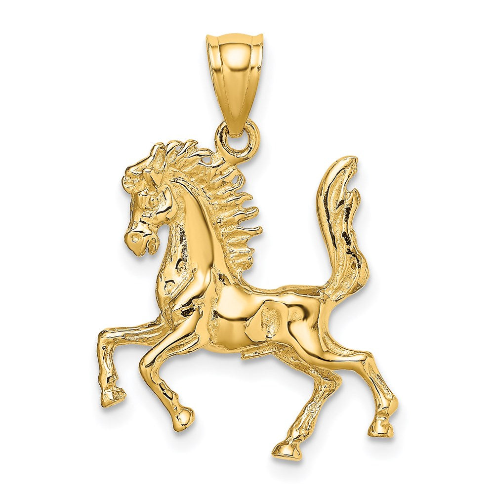 14K Gold 3D Horse Charm Pendant - Elegant Horse Jewelry for Necklace, Bracelet & Gift - Perfect for Equestrian Lovers, Horseback Riding Enthusiasts & Animal Jewelry Collectors
