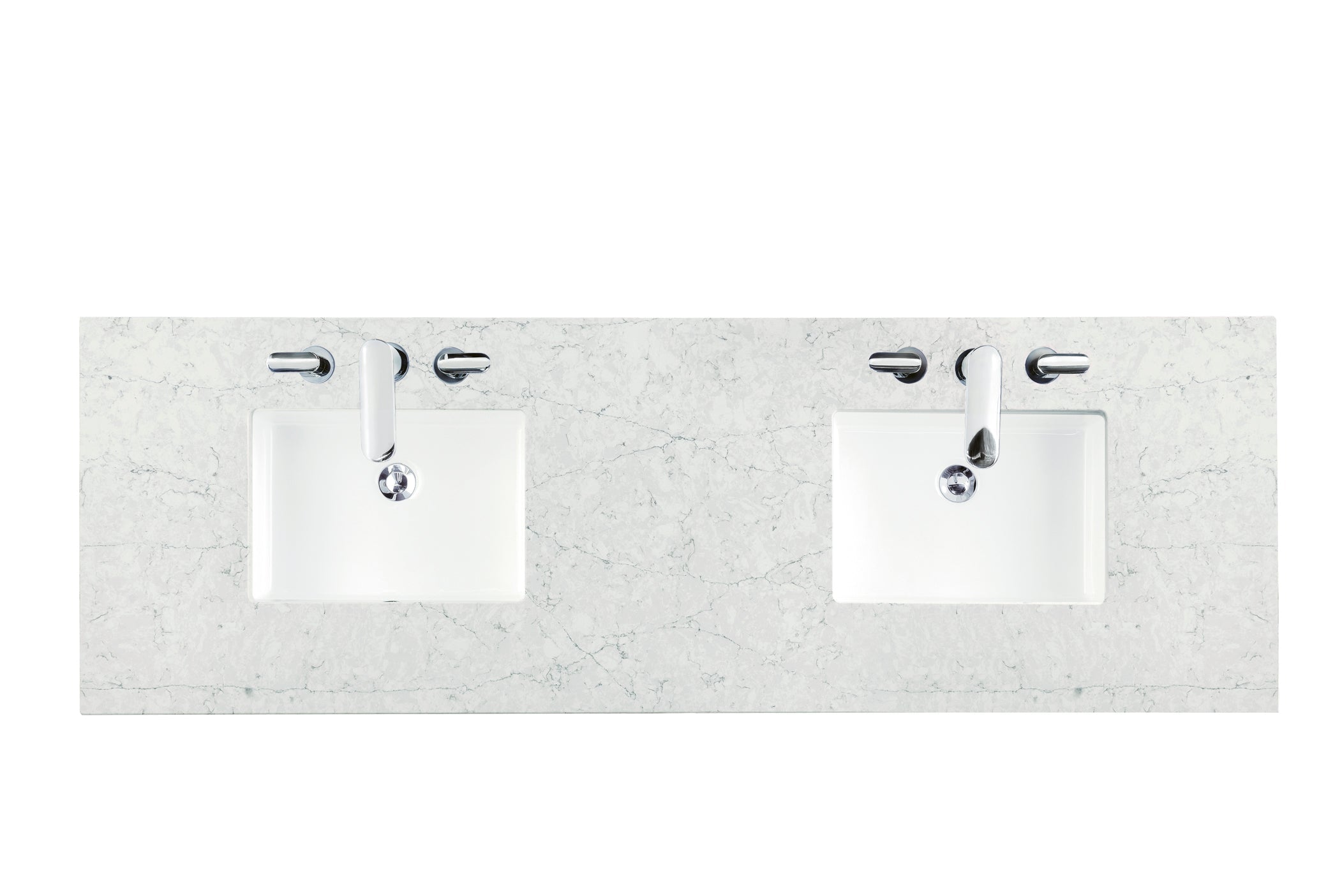 Savannah 72 Inch Double Vanity Cabinet with 3CM Eternal Jasmine Pearl Quartz Top - Bright White Bathroom Vanity for Master Bath & Guest Bath Remodel