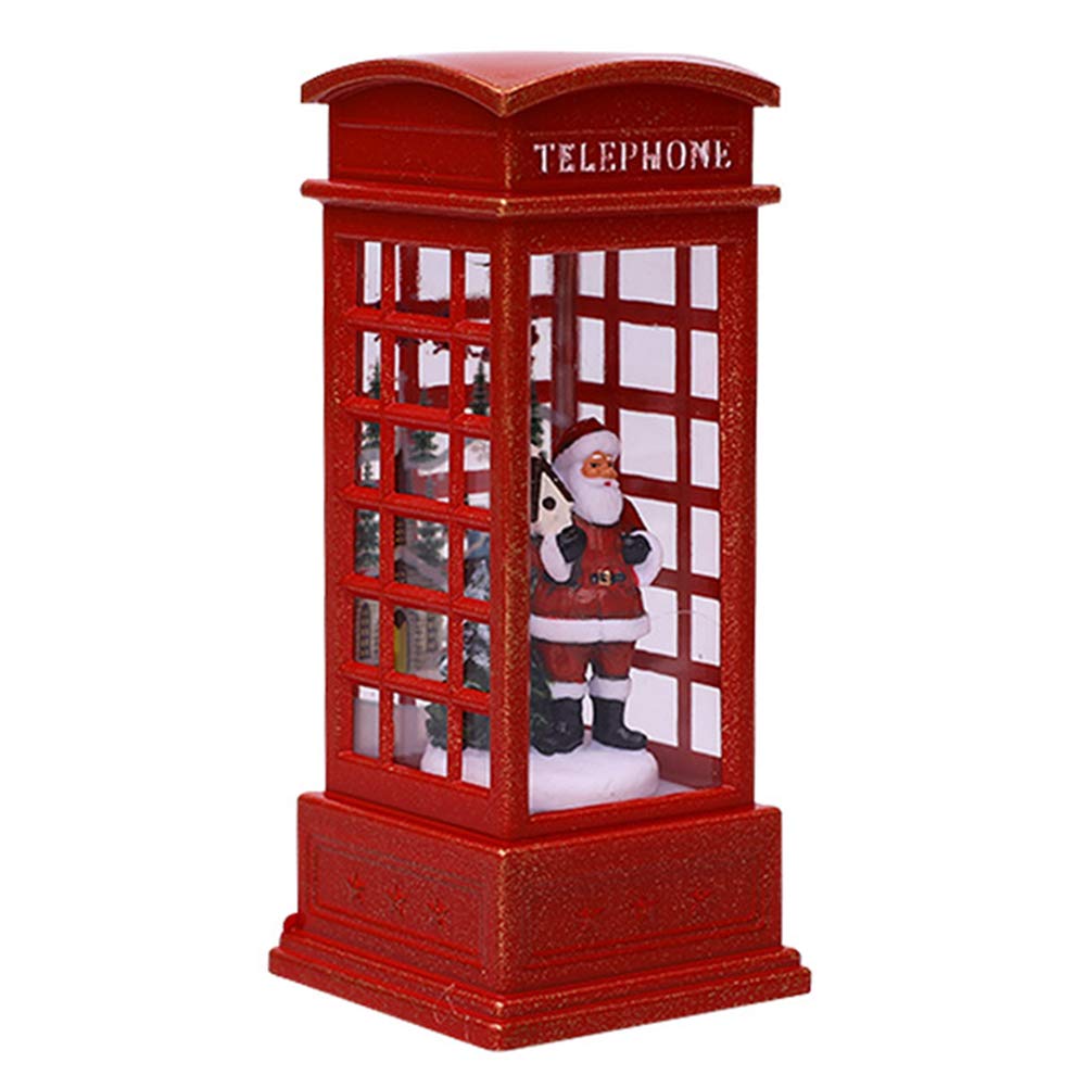 Vintage Christmas Telephone Booth Night Light - LED Home Decor Lamp for Holiday Party, Bedroom, Living Room & Office Decoration | Perfect for Christmas, Halloween & Festive Celebrations
