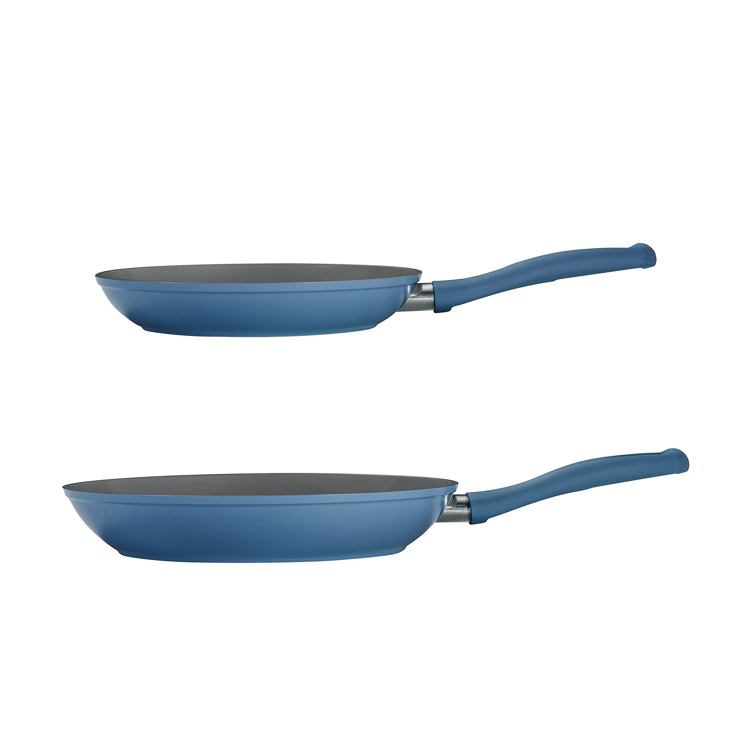 Tramontina 10 & 12-Inch Ceramic Nonstick Frying Pan Set - Heavy-Gauge Aluminum Skillet with PFOA-Free Coating, Oven & Dishwasher Safe Cookware (Blue, 2-Pack) for Sauteing, Frying & Baking at Home