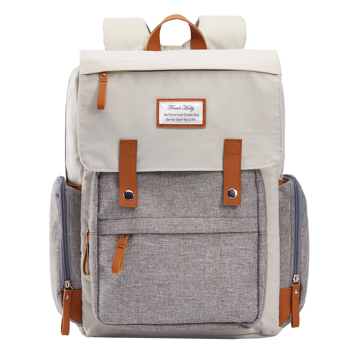 Frank Mully Large Diaper Bag Backpack - Multifunctional Travel Baby Bag for Moms & Dads - Perfect for Daycare, Air Travel & Family Outings