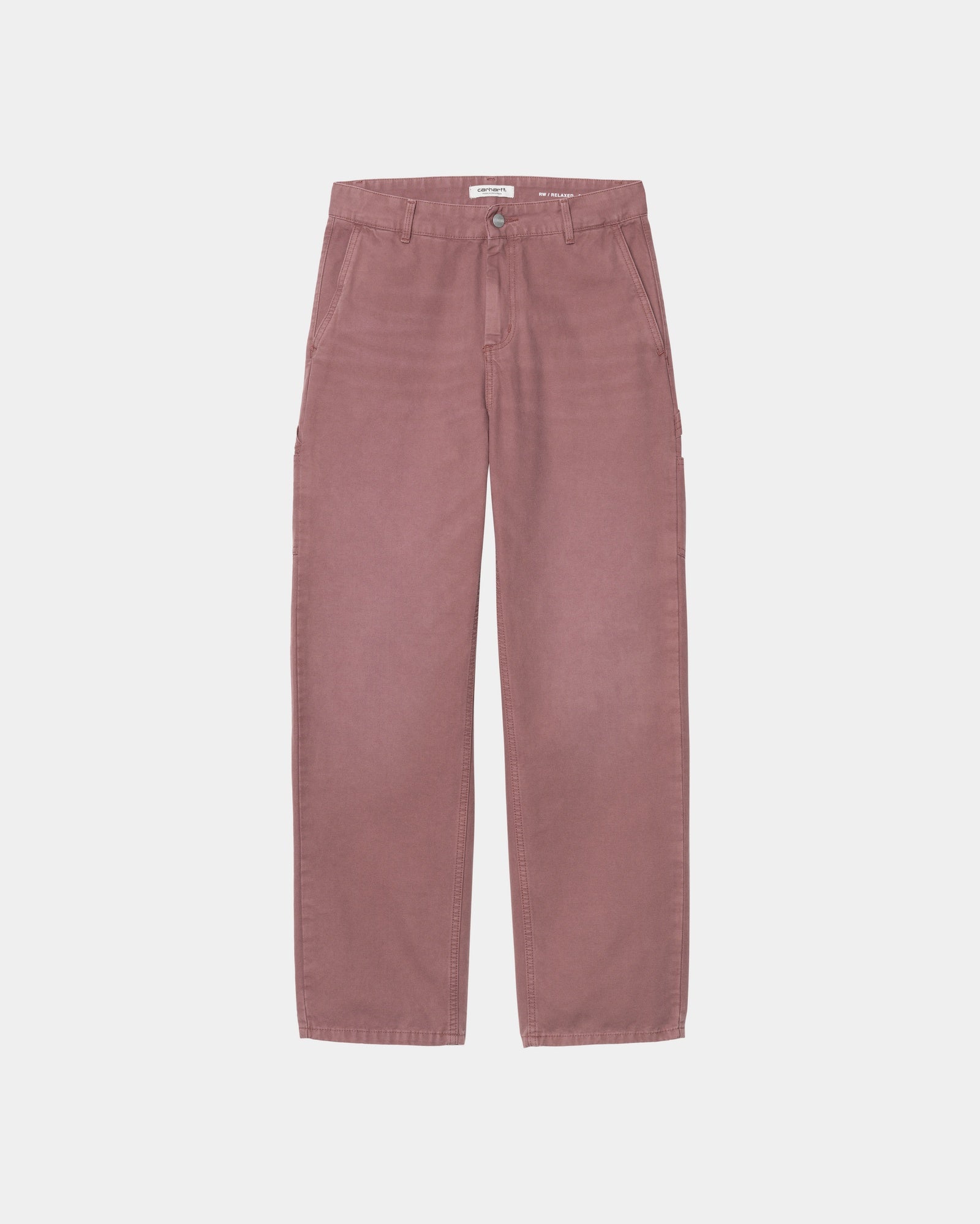 Pierce Straight Leg Pants for Women - Dusky Pink Stone Canvas Fabric | Casual Office Wear & Everyday Comfort