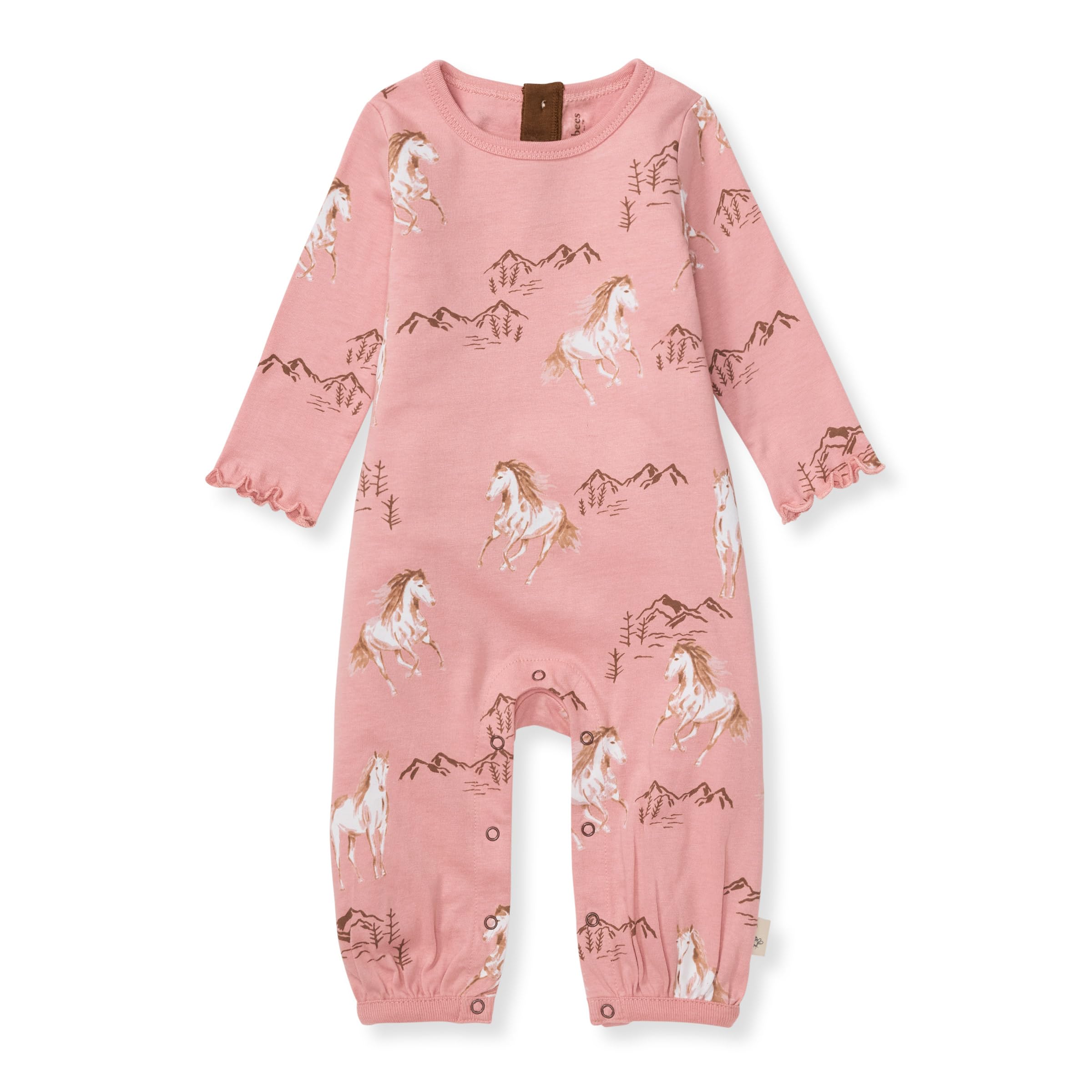 Burt's Bees Baby Girls' Organic Cotton Romper Jumpsuit - Soft & Comfortable Outfit for Playtime, Daycare & Family Outings