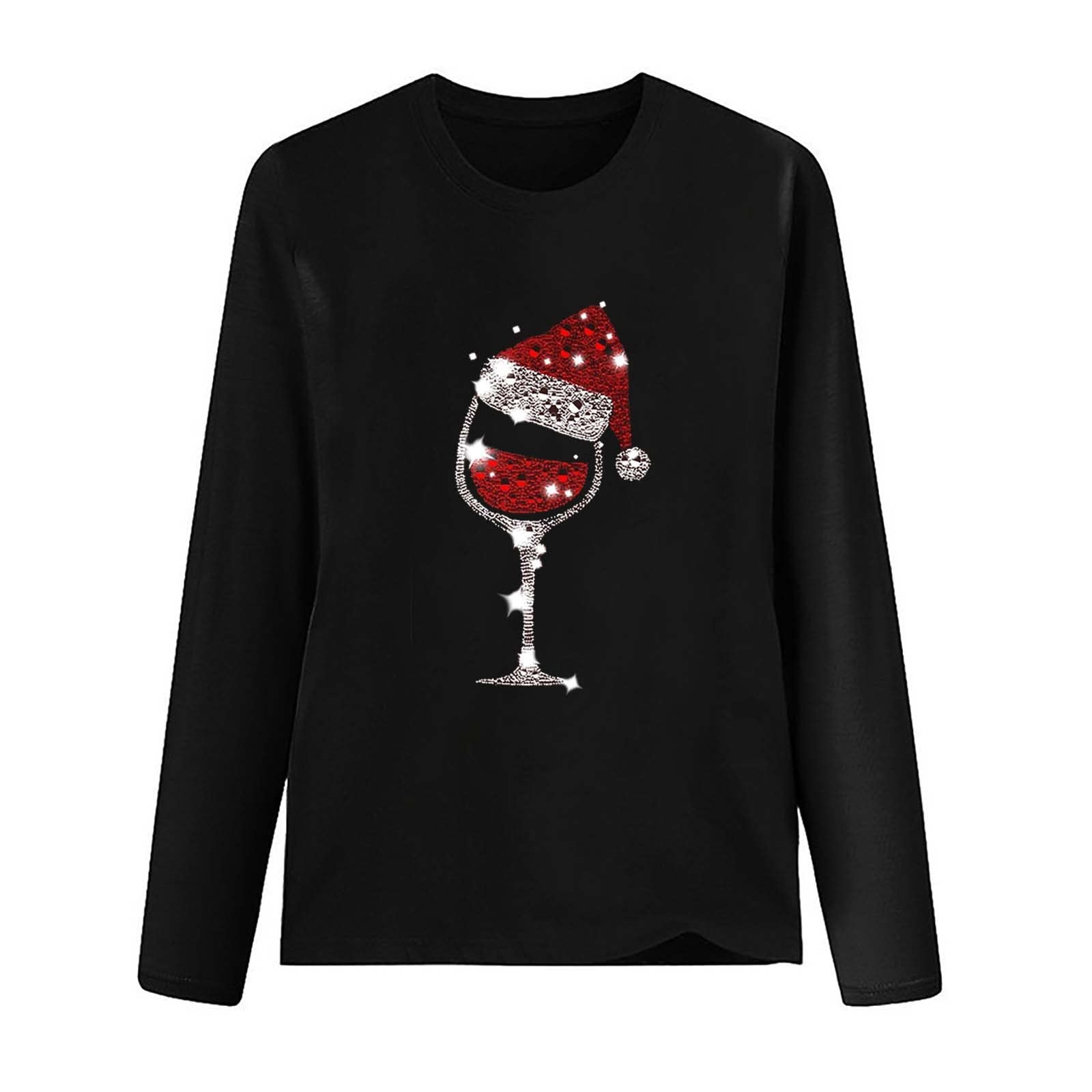 Women's Loose Fit V-Neck Long Sleeve Christmas Tree Print Pullover Sweatshirt - Casual Holiday Tops for Christmas Parties & Winter Fashion (UK Sizes)