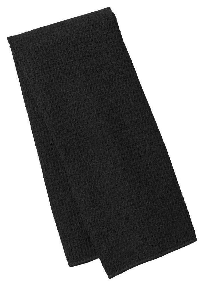 Port Authority Waffle Microfiber Fitness Towel - Super Absorbent Gym Towel, Quick Dry Workout Towel for Yoga, Running & Sports (TW59, Black) - Perfect for Gym, Travel & Outdoor Activities