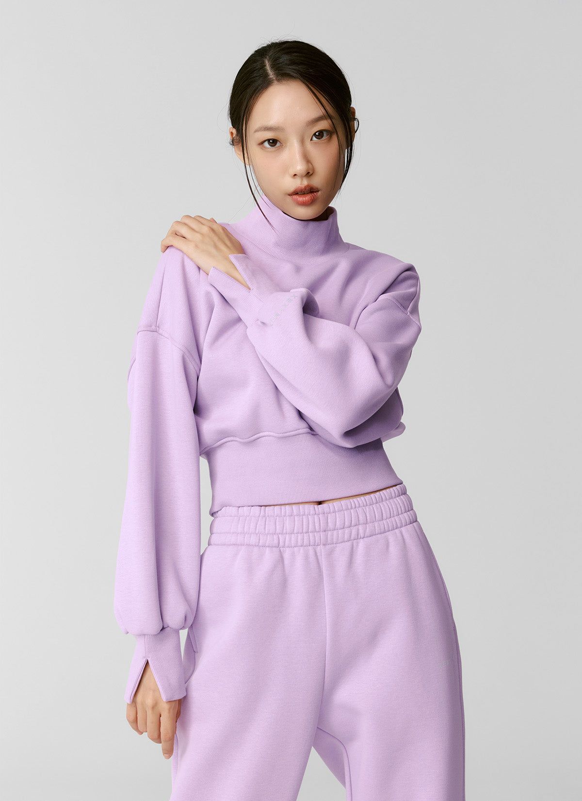 Cozy High Neck Crop Sweatshirt for Women - Soft Fleece Pullover Winter Top | Perfect for Casual Outfits, Lounge Wear & Street Style Fashion