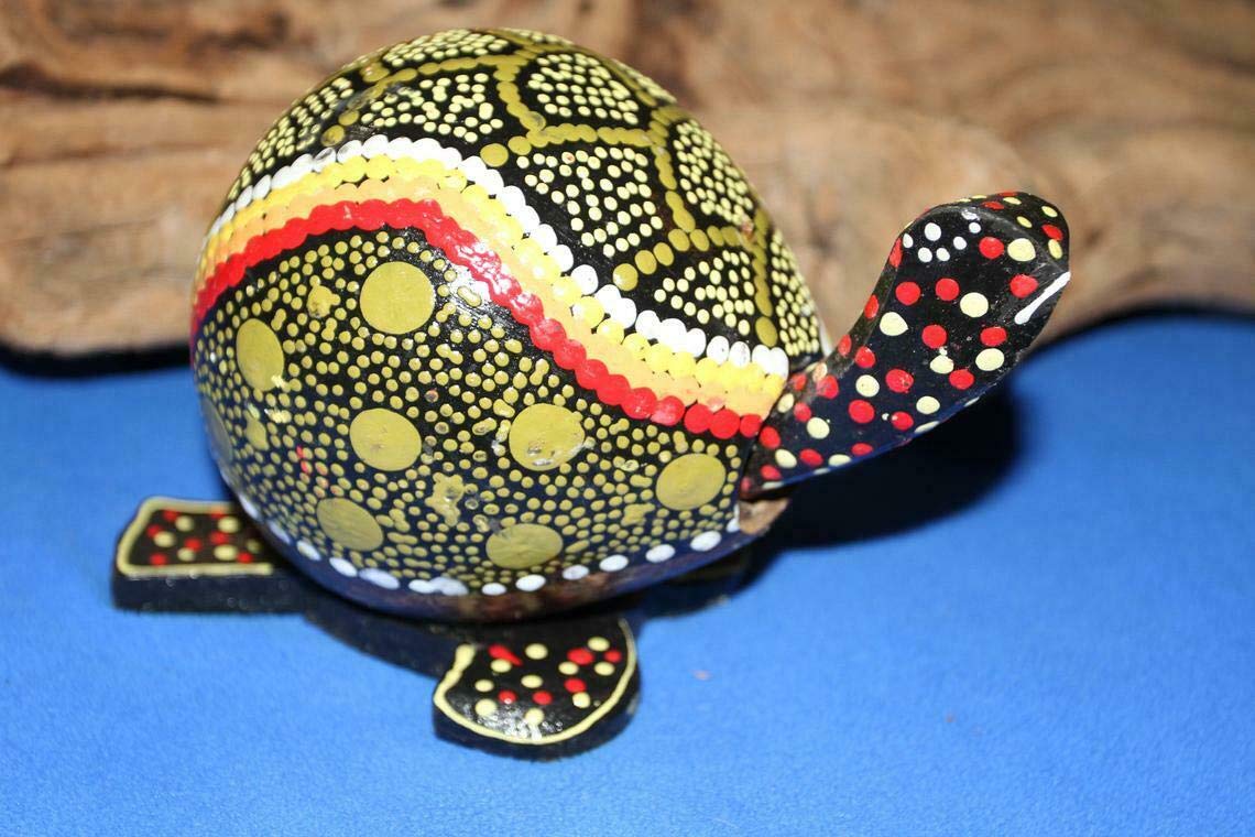 2 Pack Handmade Boho Beach Turtle Decor - Dot Painted Caribbean Style Bobbing Head Figurines for Home, Office & Vacation House Decor - Perfect for Coastal, Tropical and Nautical Themed Rooms