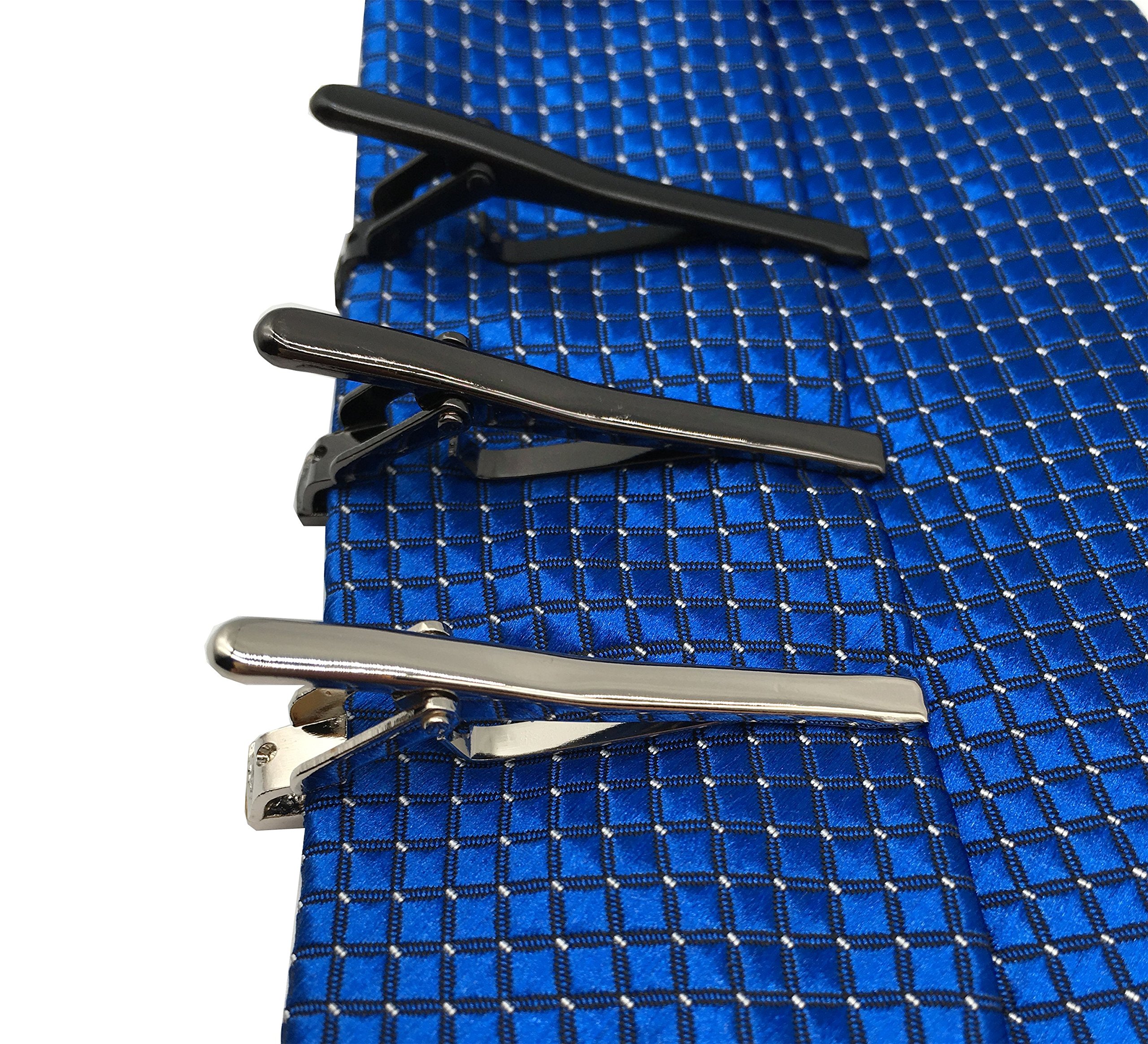 Premium Men's Tie Clips Set of 3 - Stainless Steel Tie Bars & Pins for Formal Attire - Perfect for Weddings, Business Meetings & Office Wear