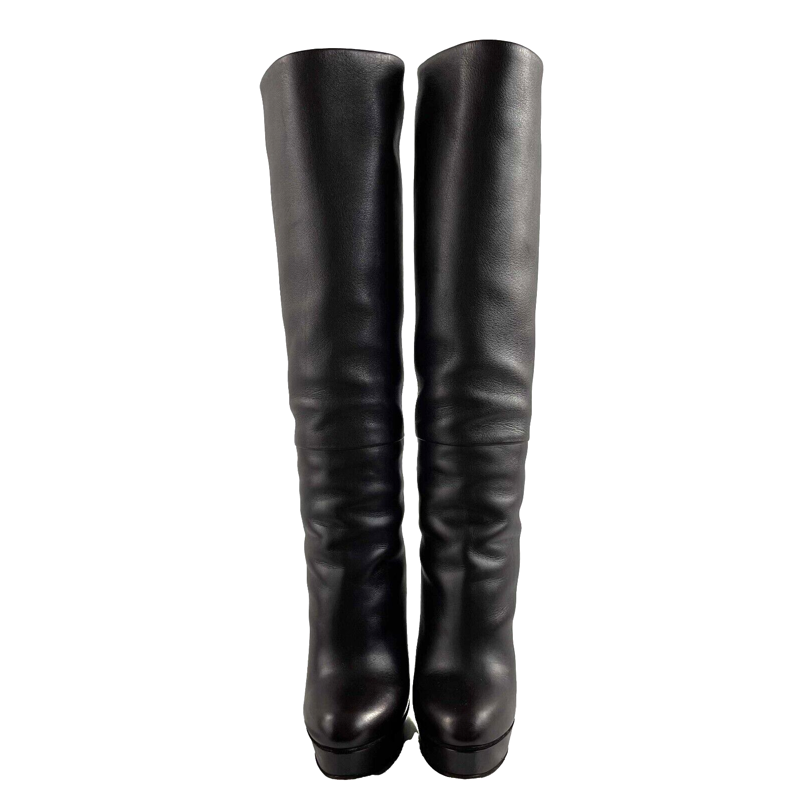 Gucci Leather Platform Knee High Boots for Women - Size IT 35.5 / US 5.5 - Brown Luxury Fashion Boots - Perfect for Fall Winter Outfits, Parties & Date Nights
