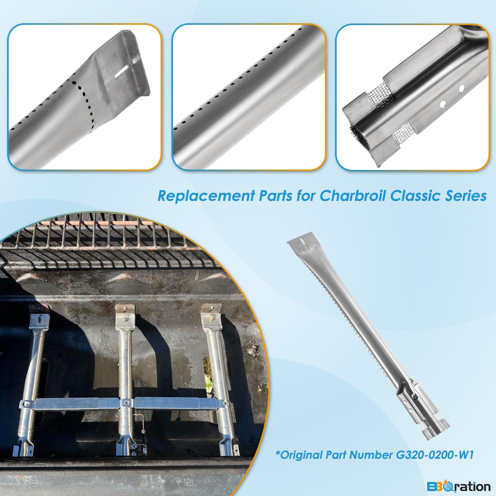 Charbroil Classic 280 2-Burner Grill Replacement Parts - Compatible with Models 463672817-P2, 463672717, 463613717, 463647018, G215-0203-W1, G206-0006-W1 & American Gourmet 465635821 - Perfect for Outdoor BBQ Grilling and Backyard Cooking