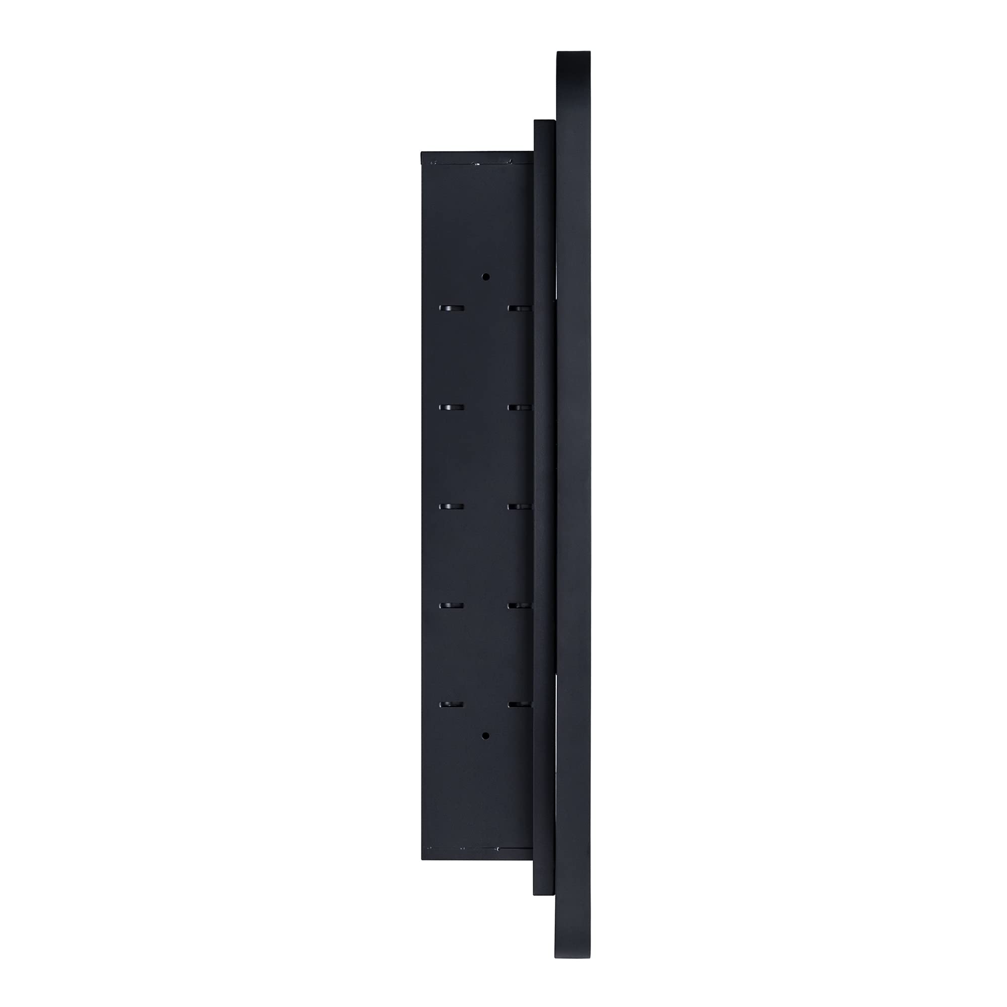 Black Recessed Medicine Cabinet with Mirror - 16.5x27.5 Inch Stainless Steel Framed Bathroom Storage for Toiletries & Essentials | Modern Space-Saving Design for Small Bathrooms & Powder Rooms