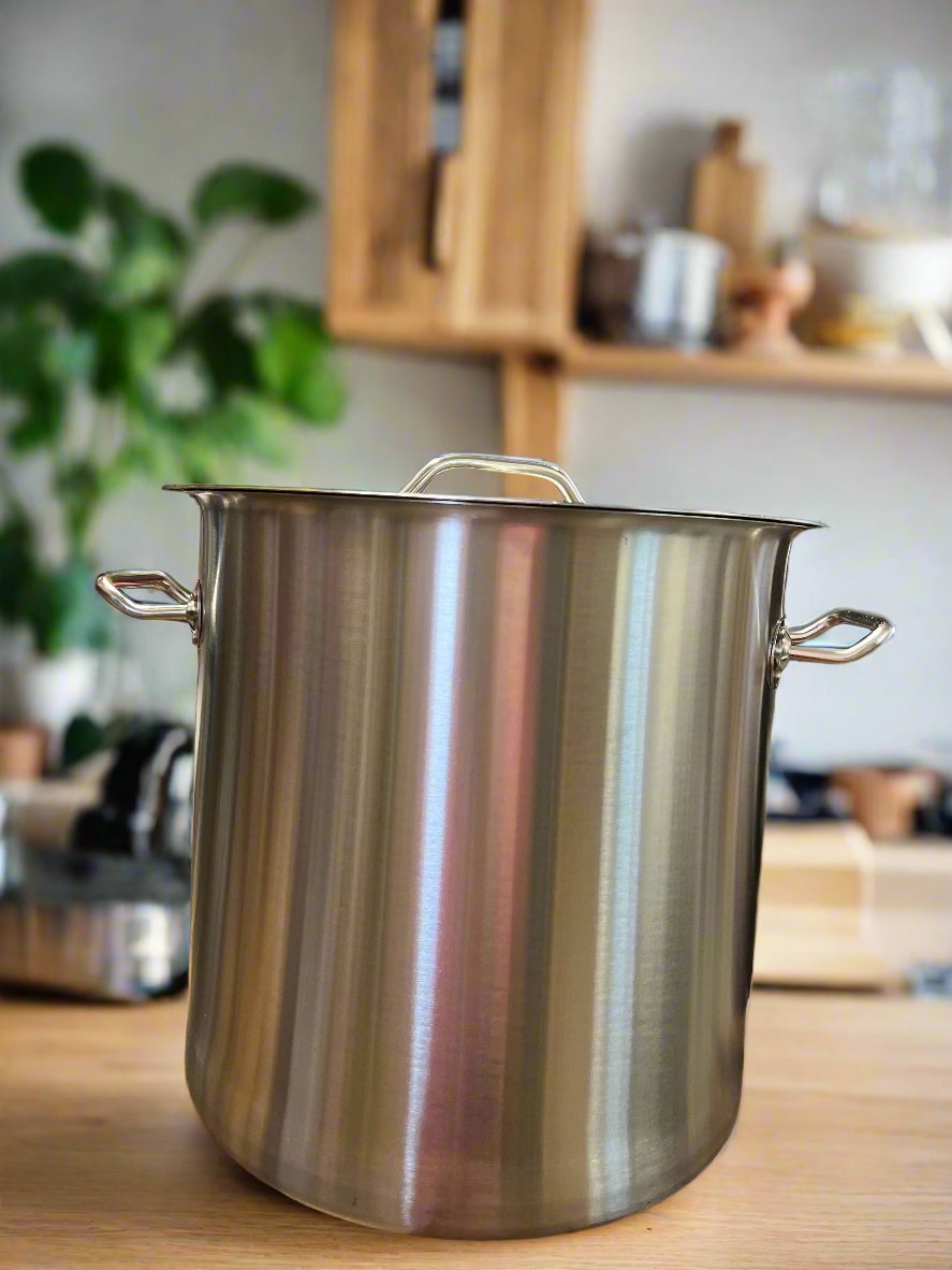 50L Stainless Steel Cooking Pot - Large Durable Kitchen Pot for Boiling, Stewing & Canning - Perfect for Home, Camping & Outdoor Cooking