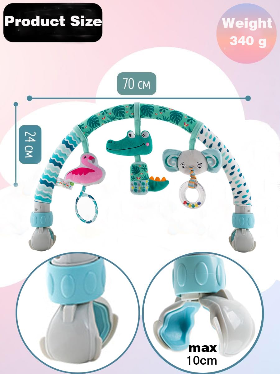 **Paul Hamilton Baby Stroller Arch Toys - Adjustable Hanging Toys for Crib, Stroller & Car Seat | Interactive Bouncer Toy Bar & Bassinet Mobile | Perfect Baby Shower Gift (Crocodile Design, Model S-19) - Ideal for Playtime, Travel & Nursery Decor**