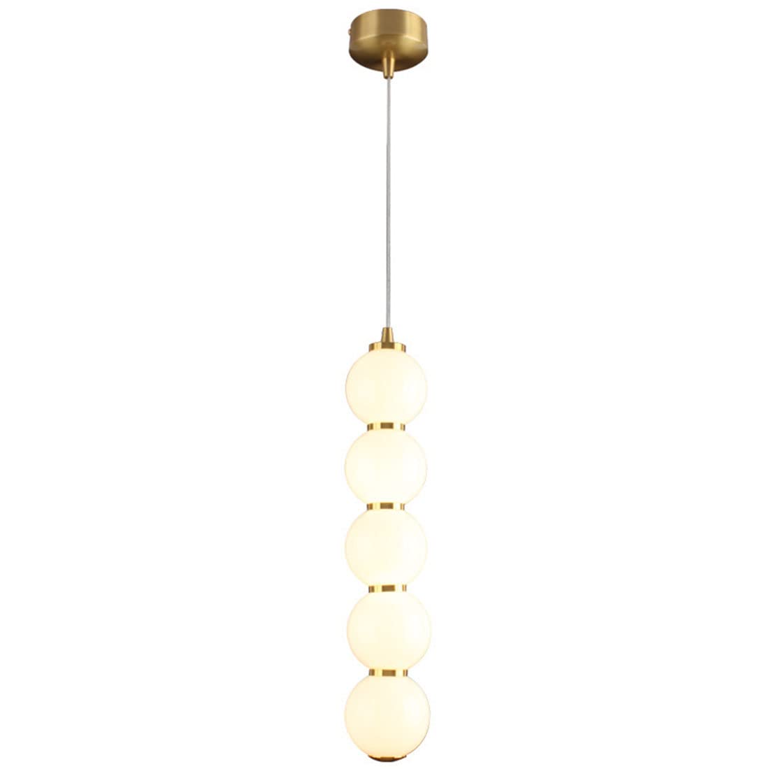 Vintage Mid Century Modern Globe Semi Flush Mount Ceiling Light - Gold Sputnik Chandelier with Antique Brass Finish & Frosted Glass Shades - 5-Light Fixture for Dining Room, Kitchen, Living Room, Bedroom or Entryway Lighting