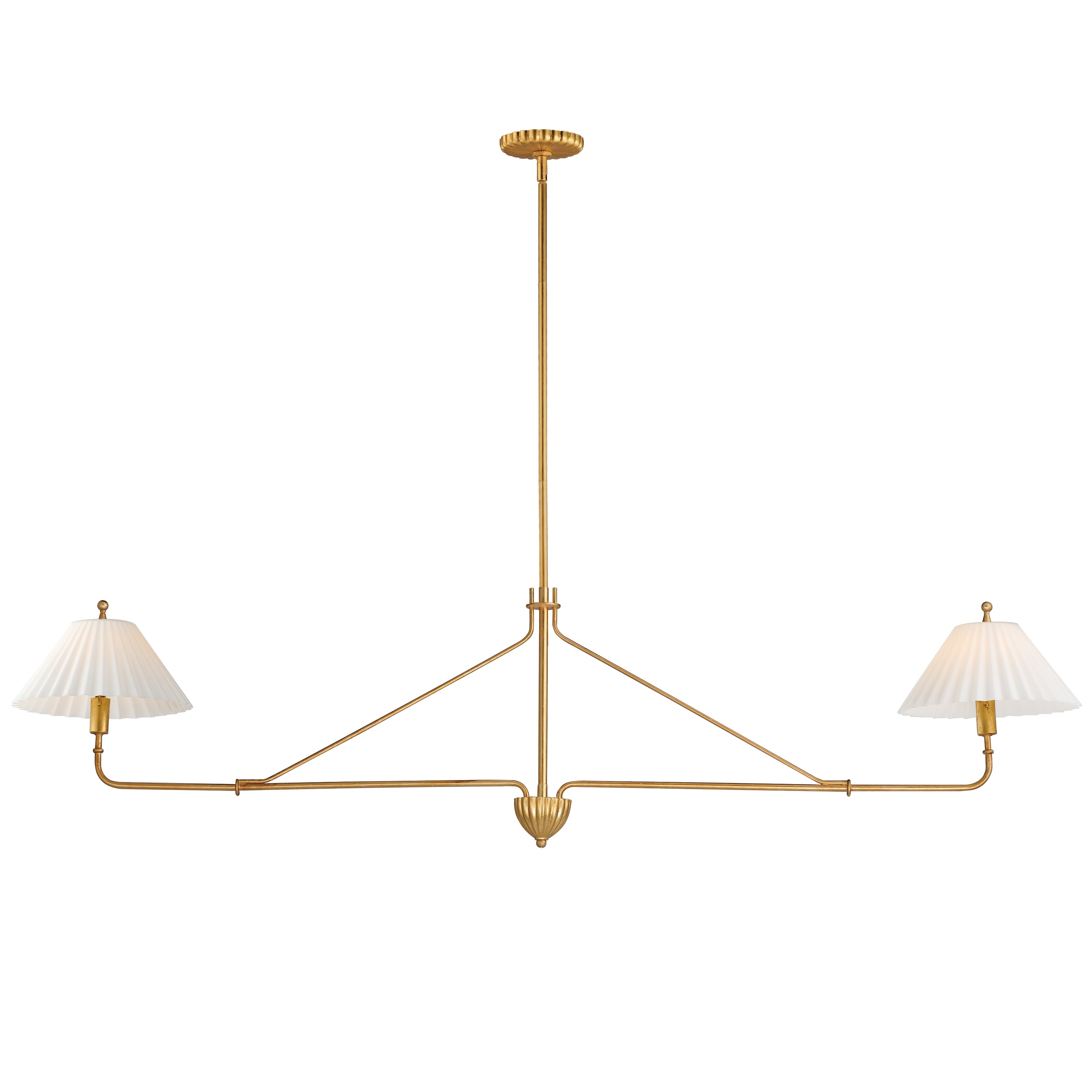 Kismet Linear Chandelier - Modern Crystal Pendant Lighting Fixture for Dining Room, Kitchen Island & Entryway | Elegant Gold Finish LED Light for Home Decor