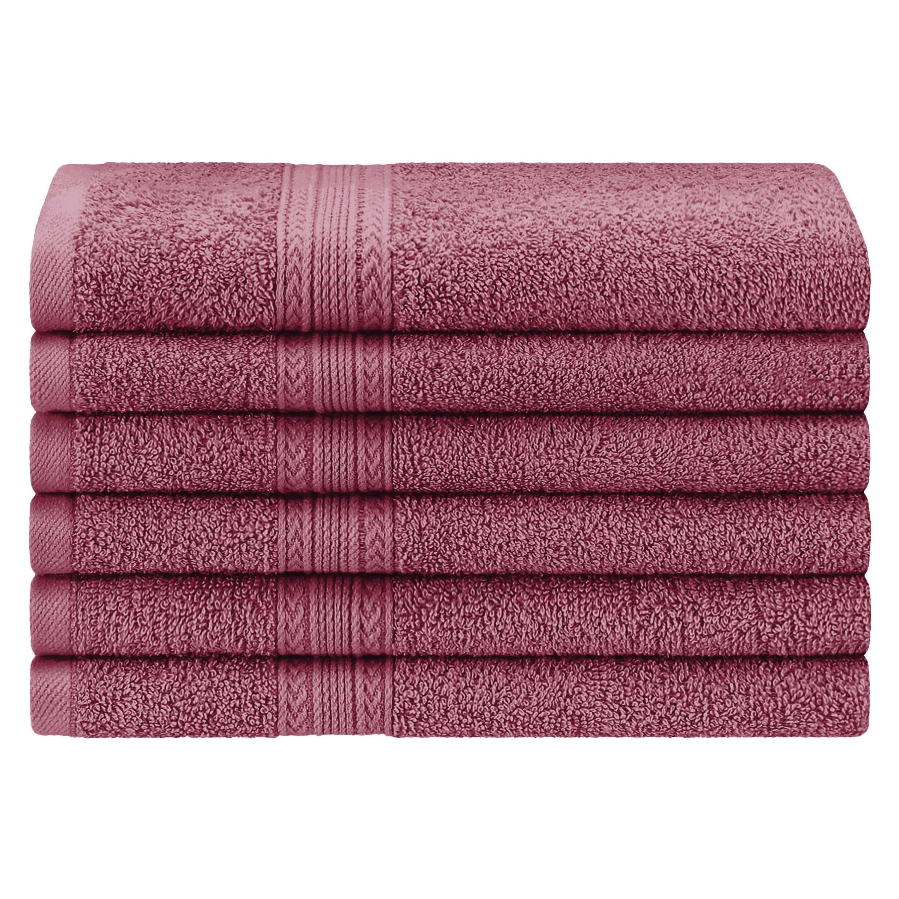 Premium Eco-Friendly Ring Spun Cotton Hand Towels Set of 6 - Soft & Absorbent Bath & Kitchen Towels for Home, Spa, Gym, and Travel Use