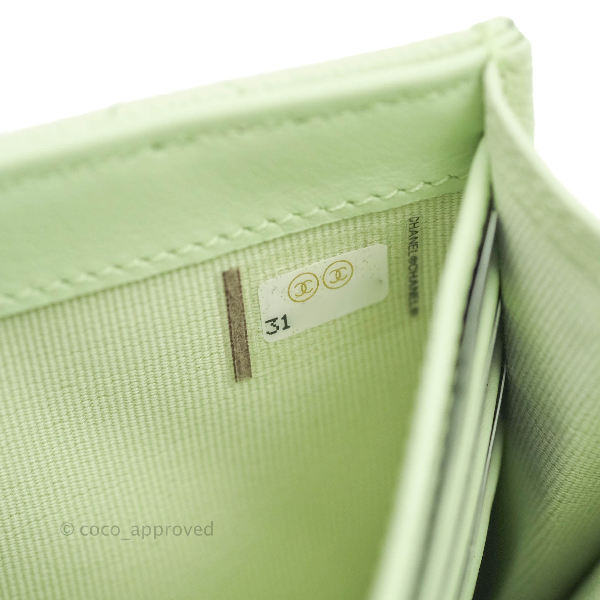 Chanel Caviar Quilted Long Flap Wallet in Mint Green with Gold Hardware - Luxury Designer Wallet for Women, Perfect for Everyday Use & Special Occasions