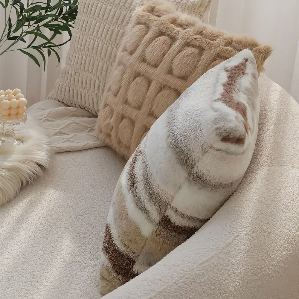 Soft Earthy Tones Plush Cushion Cover - Cozy Home Decor for Sofa, Bed & Living Room - Perfect for Relaxation and Stylish Interior Design