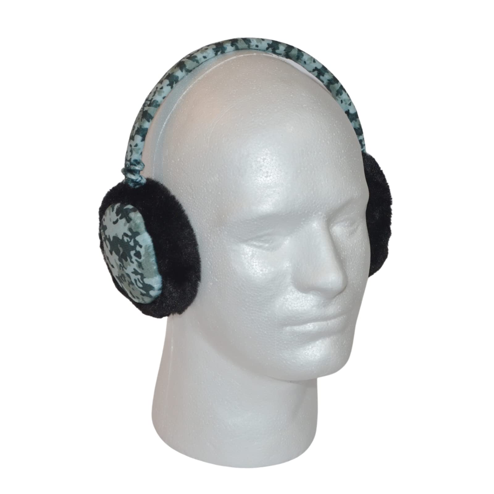 Camo Fluffy Ear Muffs for Men & Women - Adjustable Winter Ear Warmers Headband with Soft Fuzzy Lining for Cold Weather, Outdoor Activities, Skiing, Snowboarding, and Hiking