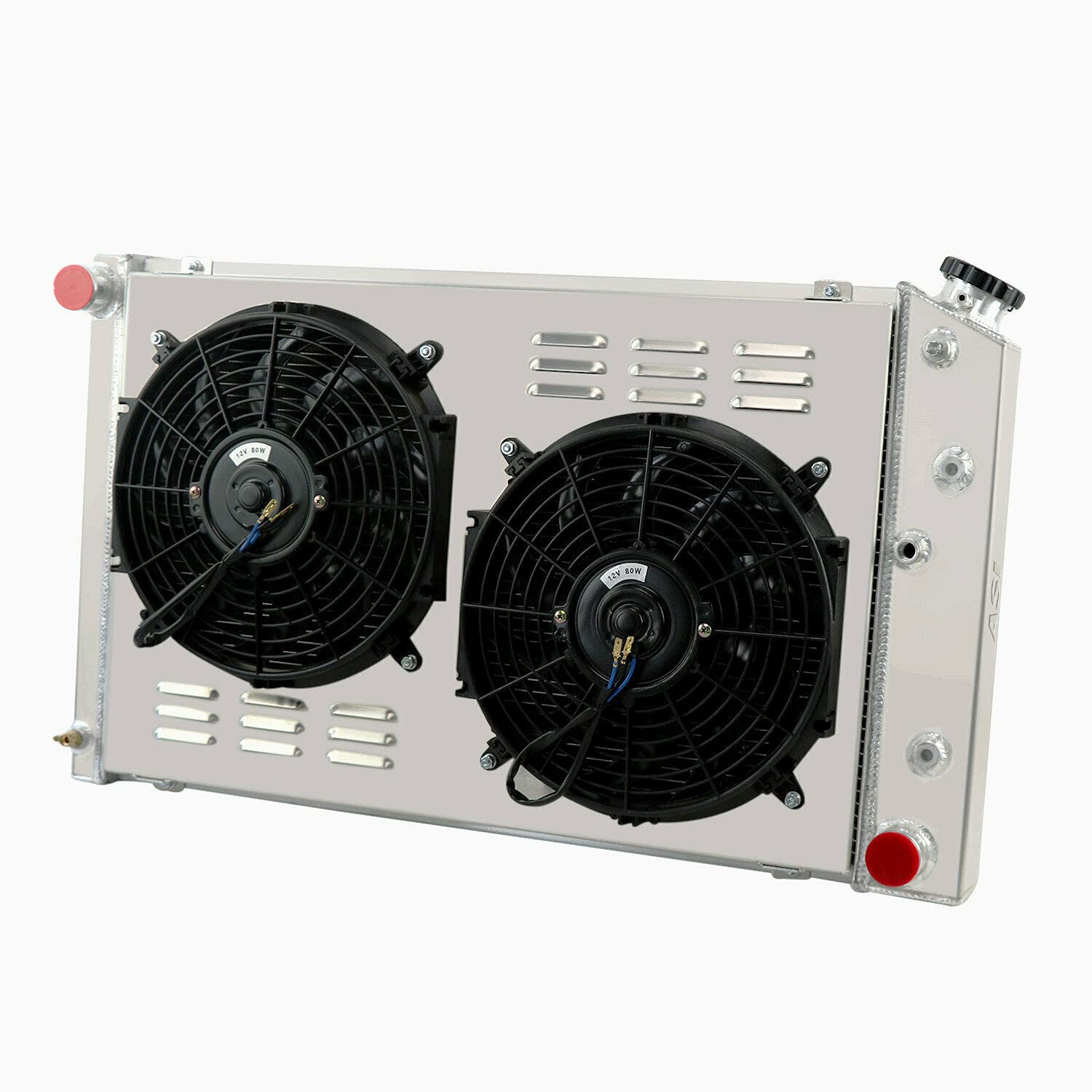 High-Performance RadySpeed 4-Row Aluminum Radiator with Shroud & Cooling Fans for 1970-1981 Chevy Camaro & 1978-1987 Monte Carlo - Perfect for Street Racing, Hot Rods & Classic Car Restoration