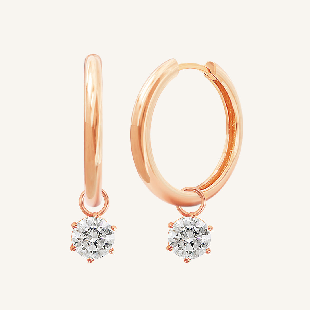 Grace Charm Hoops - Elegant Gold Plated Hoop Earrings for Women, Trendy Dainty Jewelry Gift for Her | Perfect for Parties, Weddings & Everyday Wear