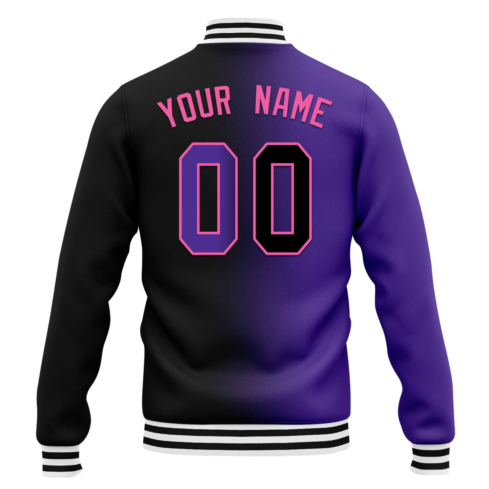 Custom Gradient Bomber Jacket - Personalized Varsity Letterman Jacket with Full Snap Closure | Fashionable & Stylish Outerwear for Men & Women | Perfect for Casual Wear, Street Style & School Events
