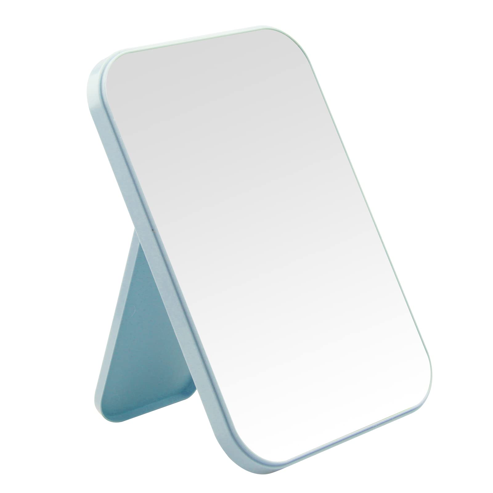 Agabani Foldable Desktop Makeup Mirror - Portable Square Vanity Mirror with Stand for Women | Perfect for Home, Travel & Dorm Room (Blue)